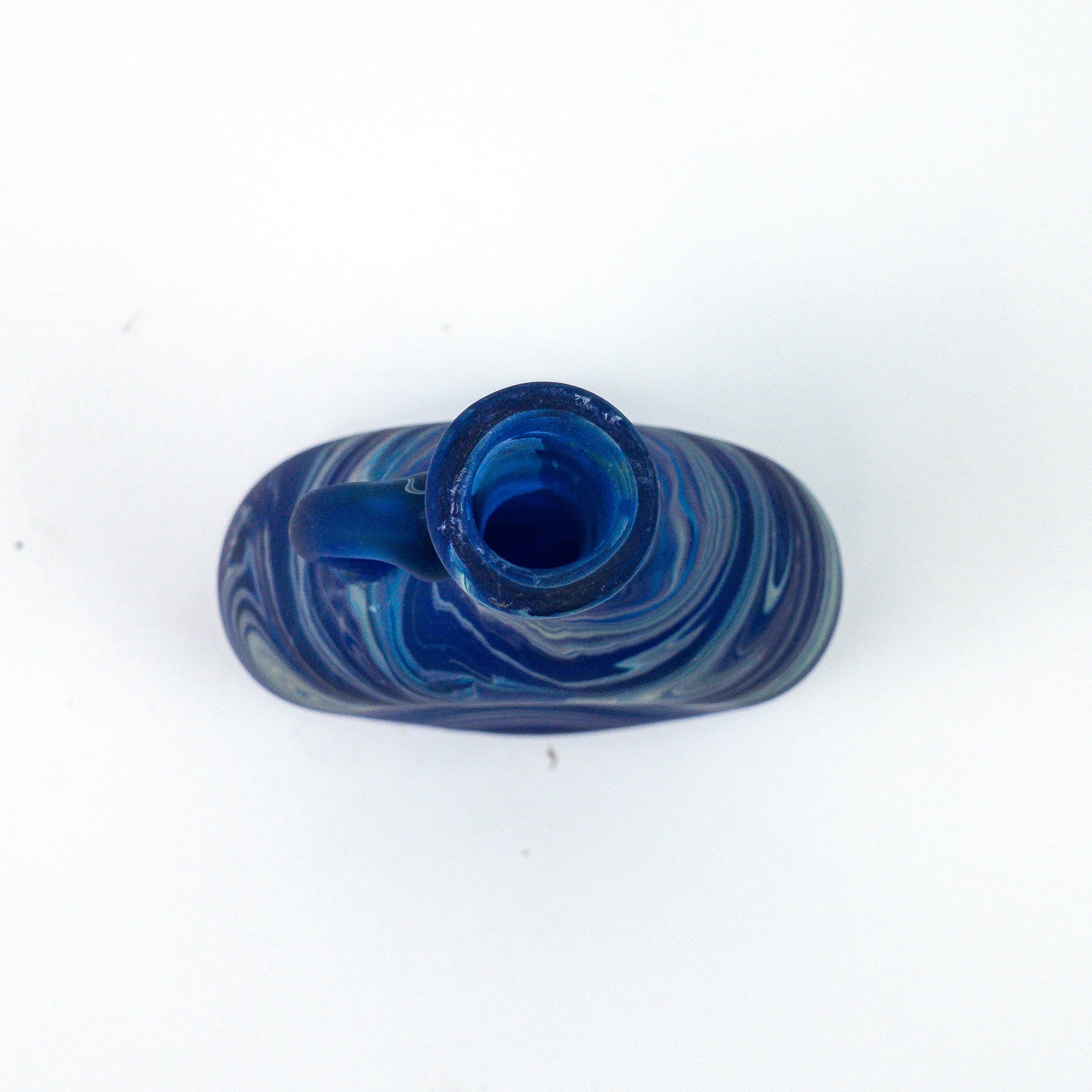 Hebron Mini- Karaffe / Vase Blau – Recyceltes Glas & Handgeblasen
