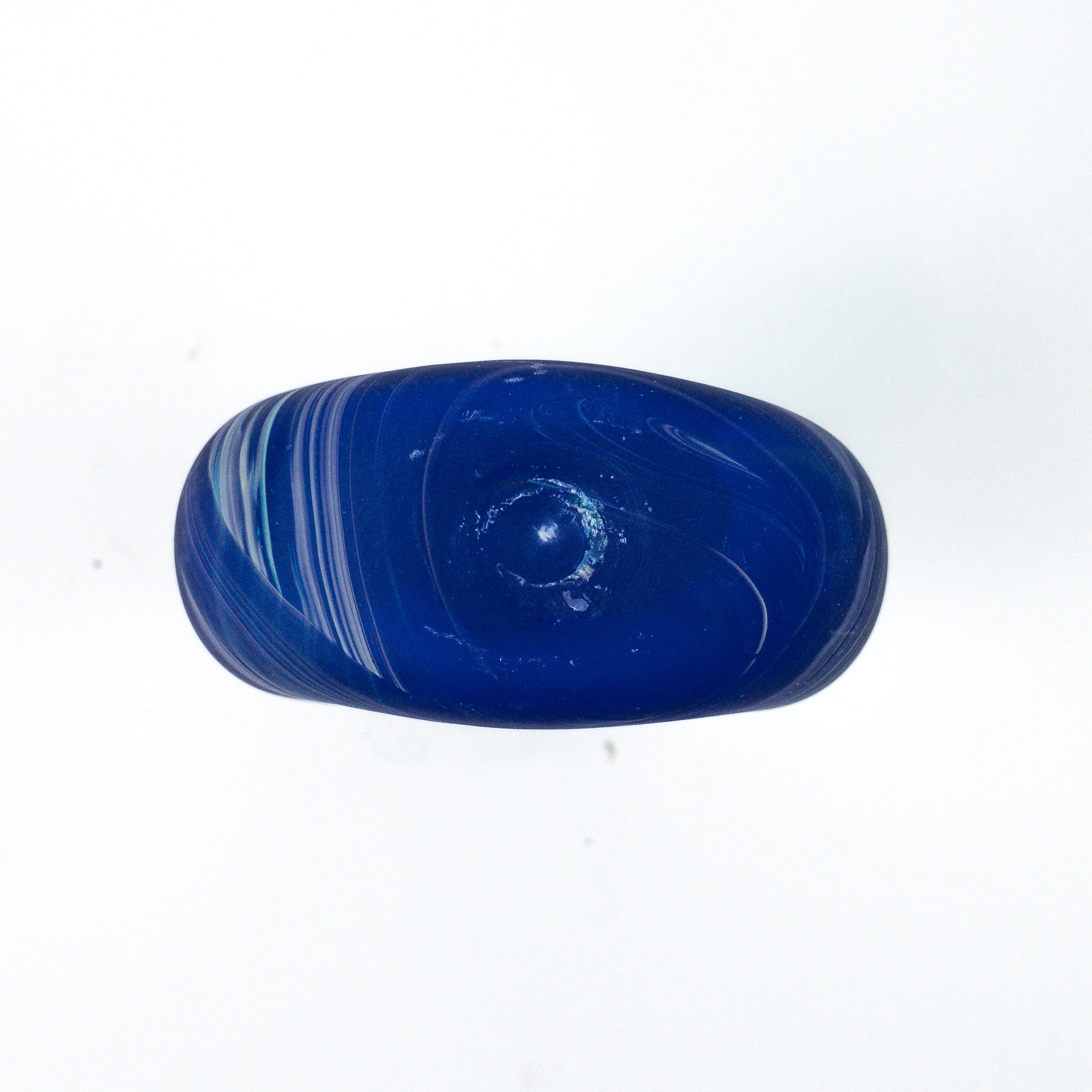 Hebron Mini- Karaffe / Vase Blau – Recyceltes Glas & Handgeblasen