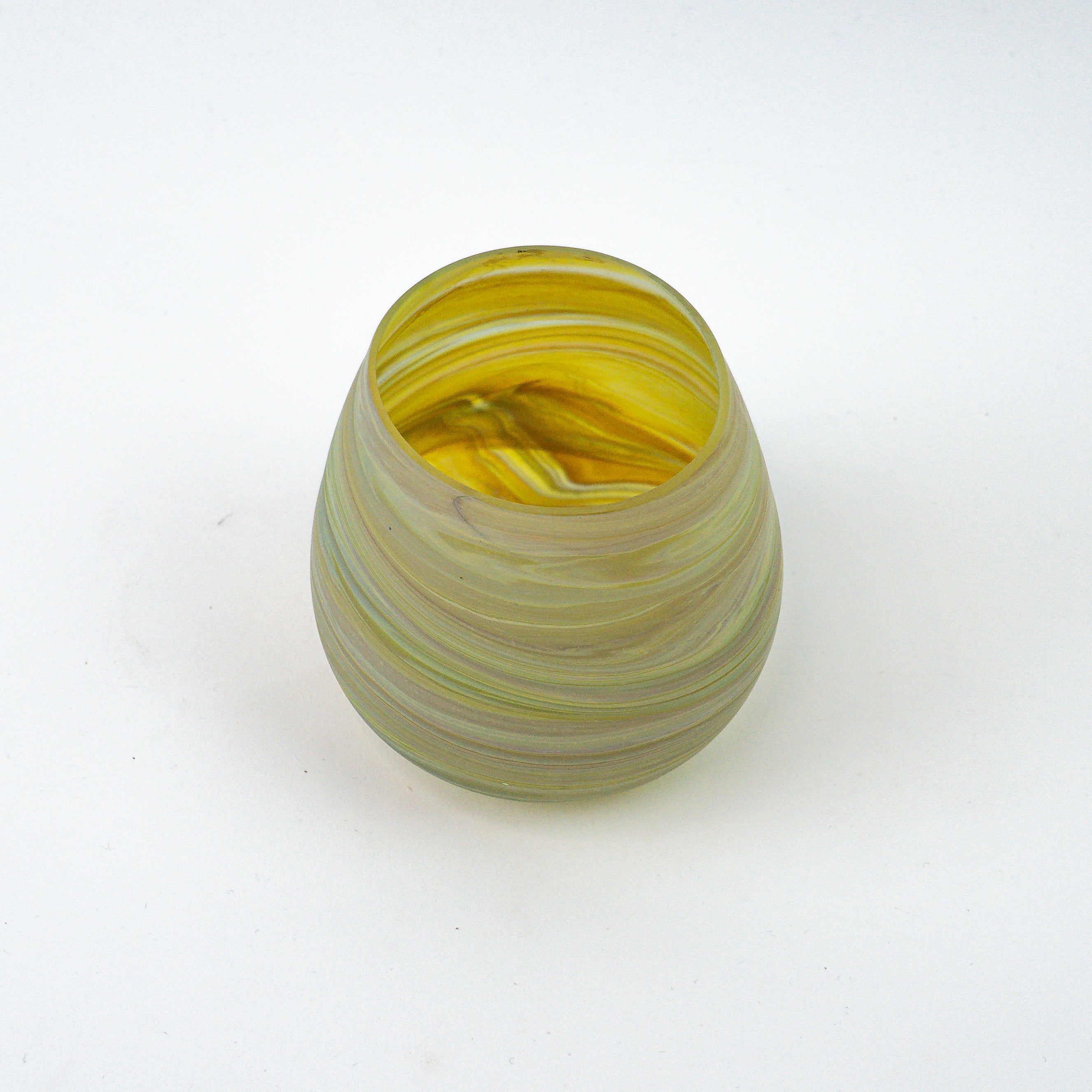 Hebron Tasse Gelb – Recyceltes Glas & Handgeblasen