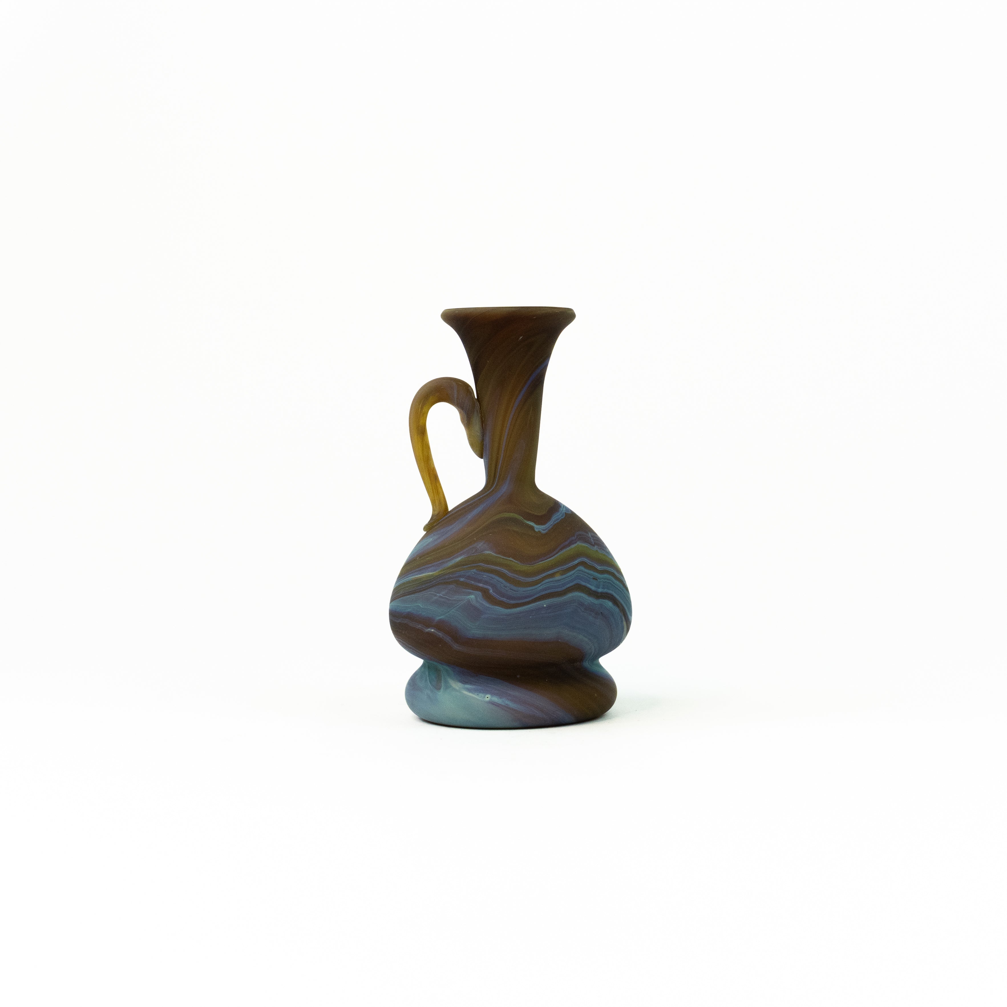 NEU Mini Vase / Karaffe Braun – Recyceltes Glas & Handgeblasen