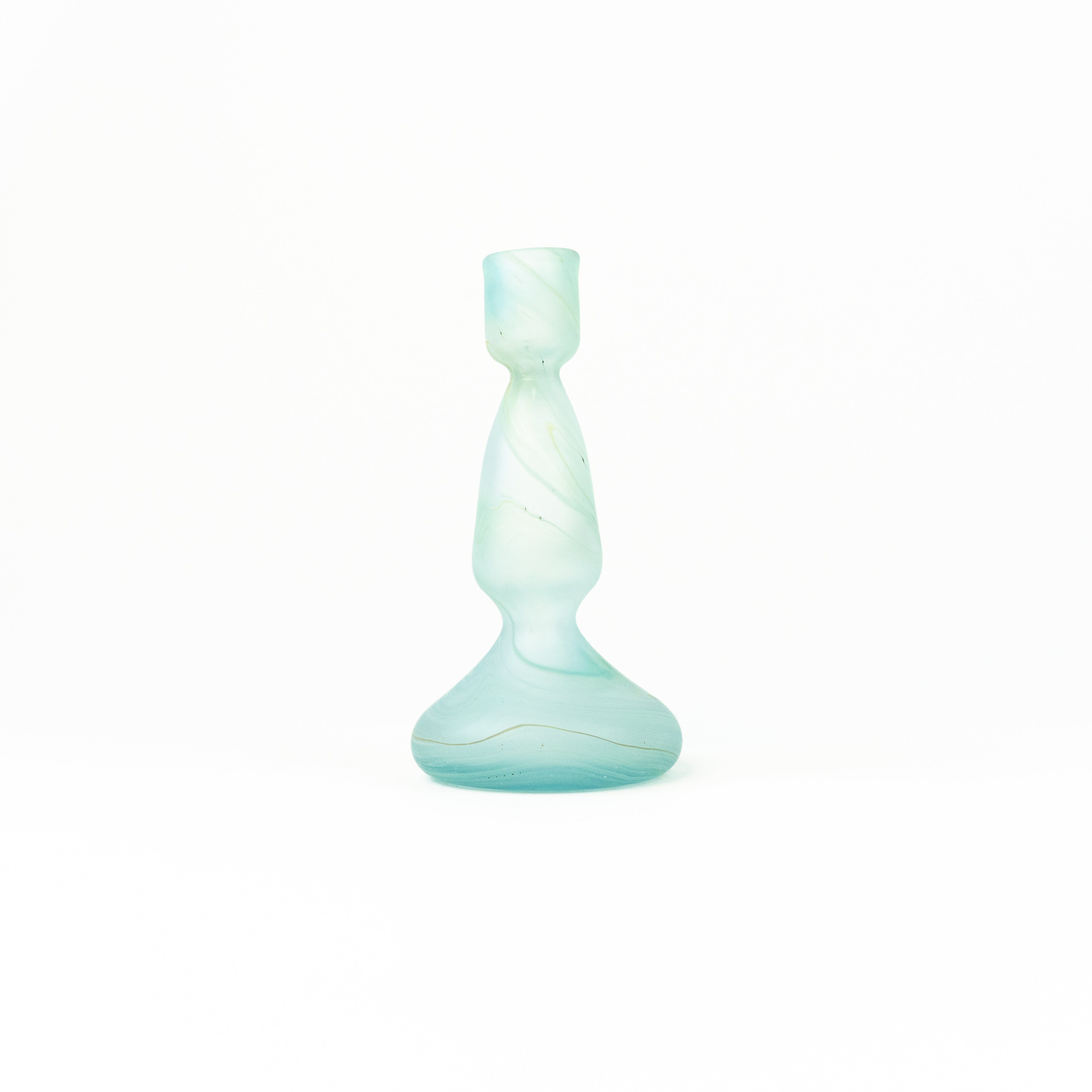 NEU Mini Kerzenständer Babyblue – Recyceltes Glas & Handgeblasen
