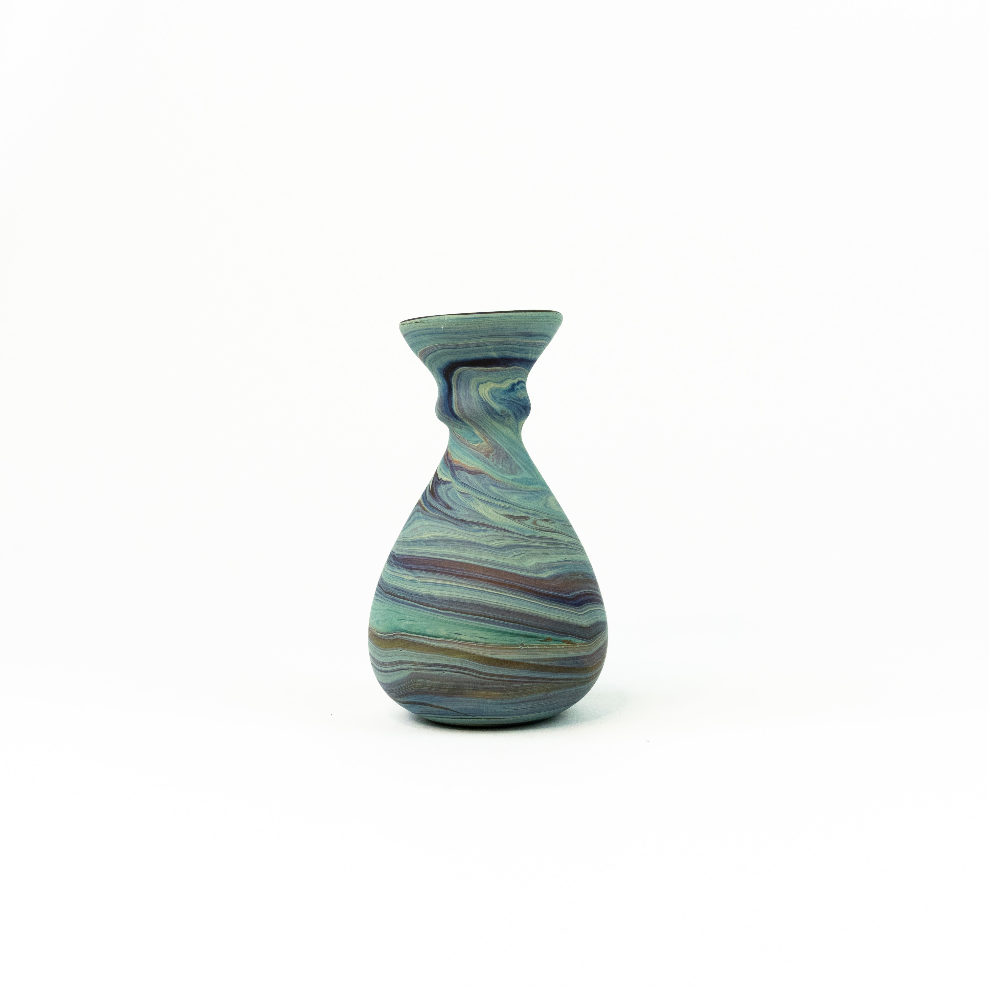 NEU Mini Vase / Karaffe Blau – Recyceltes Glas & Handgeblasen