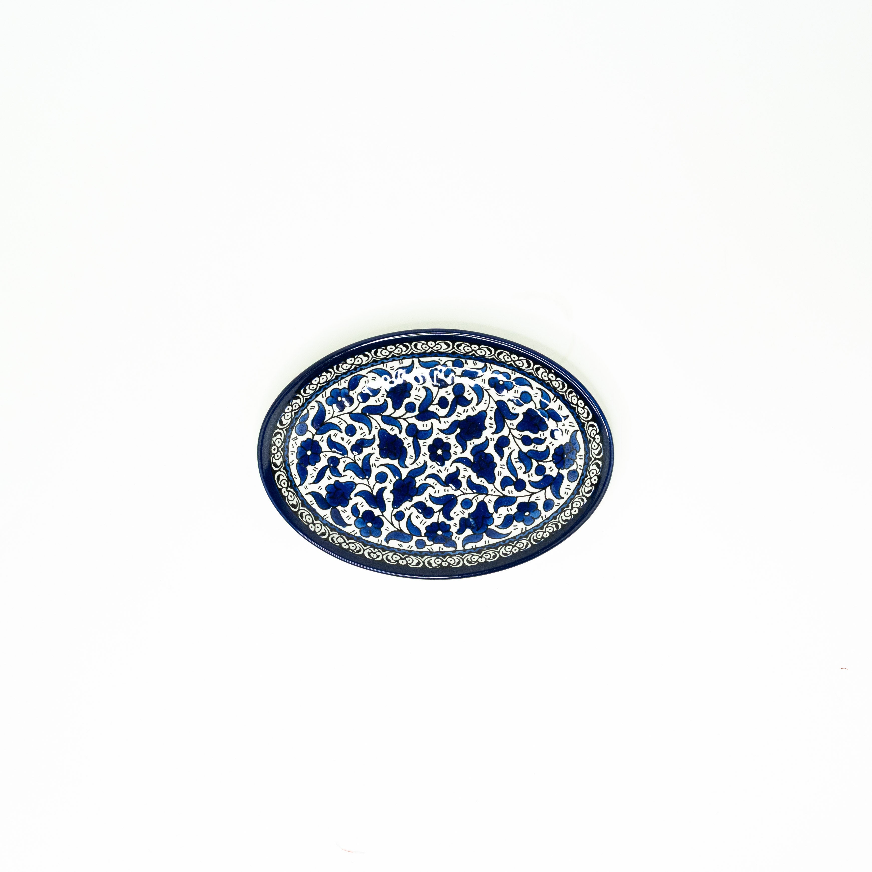 Oval 22 cm flach Alkhalil blau