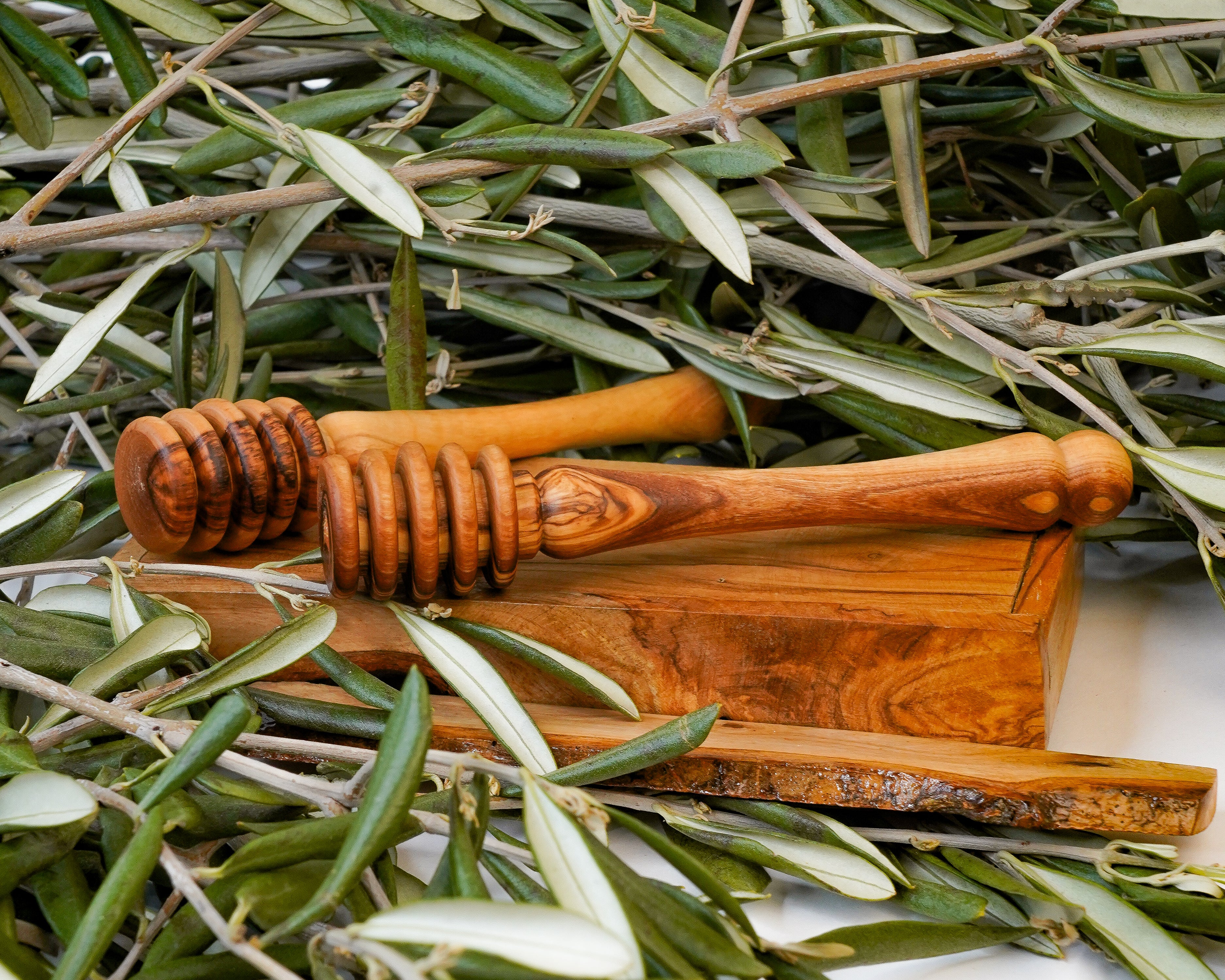 Honey spoon made of olive wood