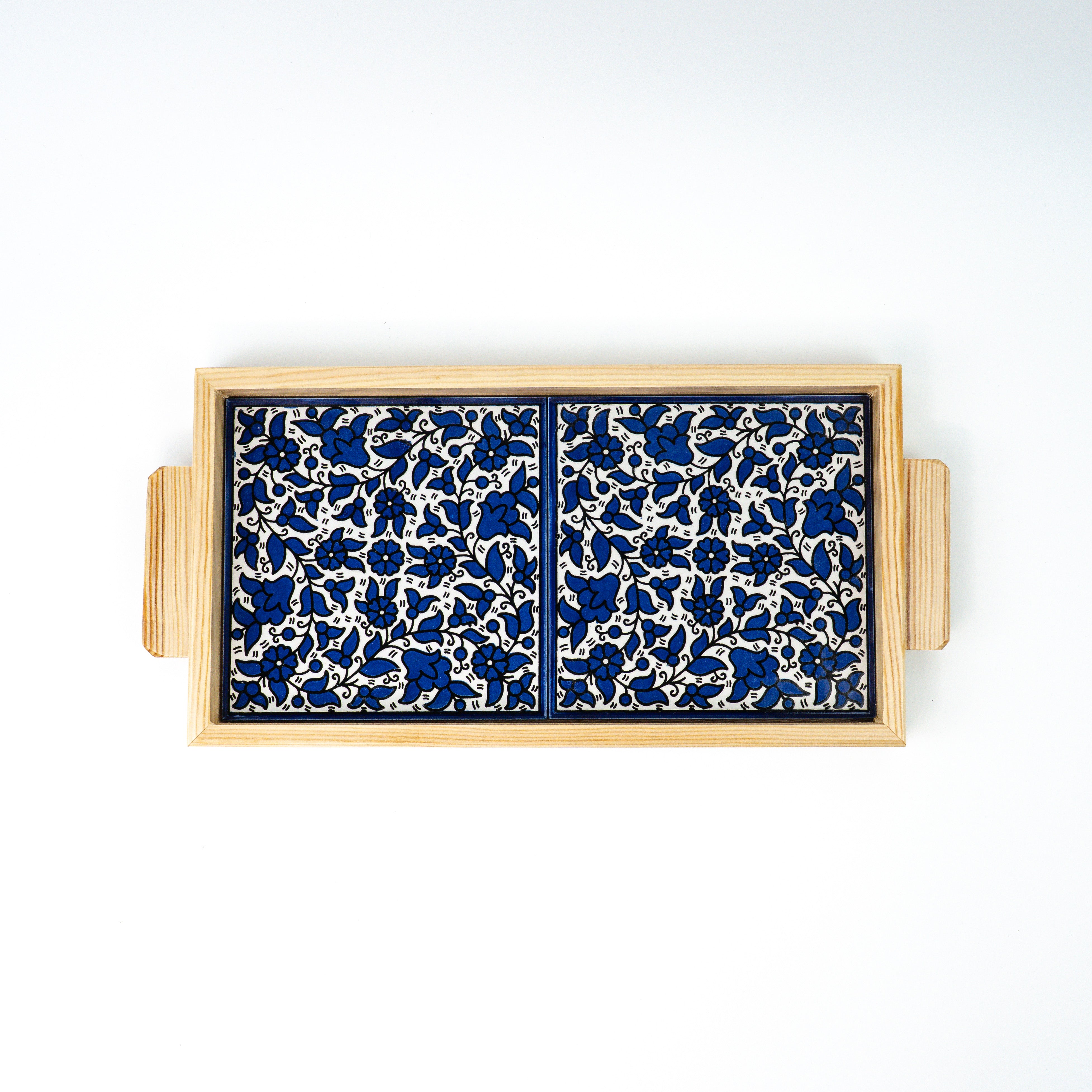 Servierplatte Alkhalil blau beige