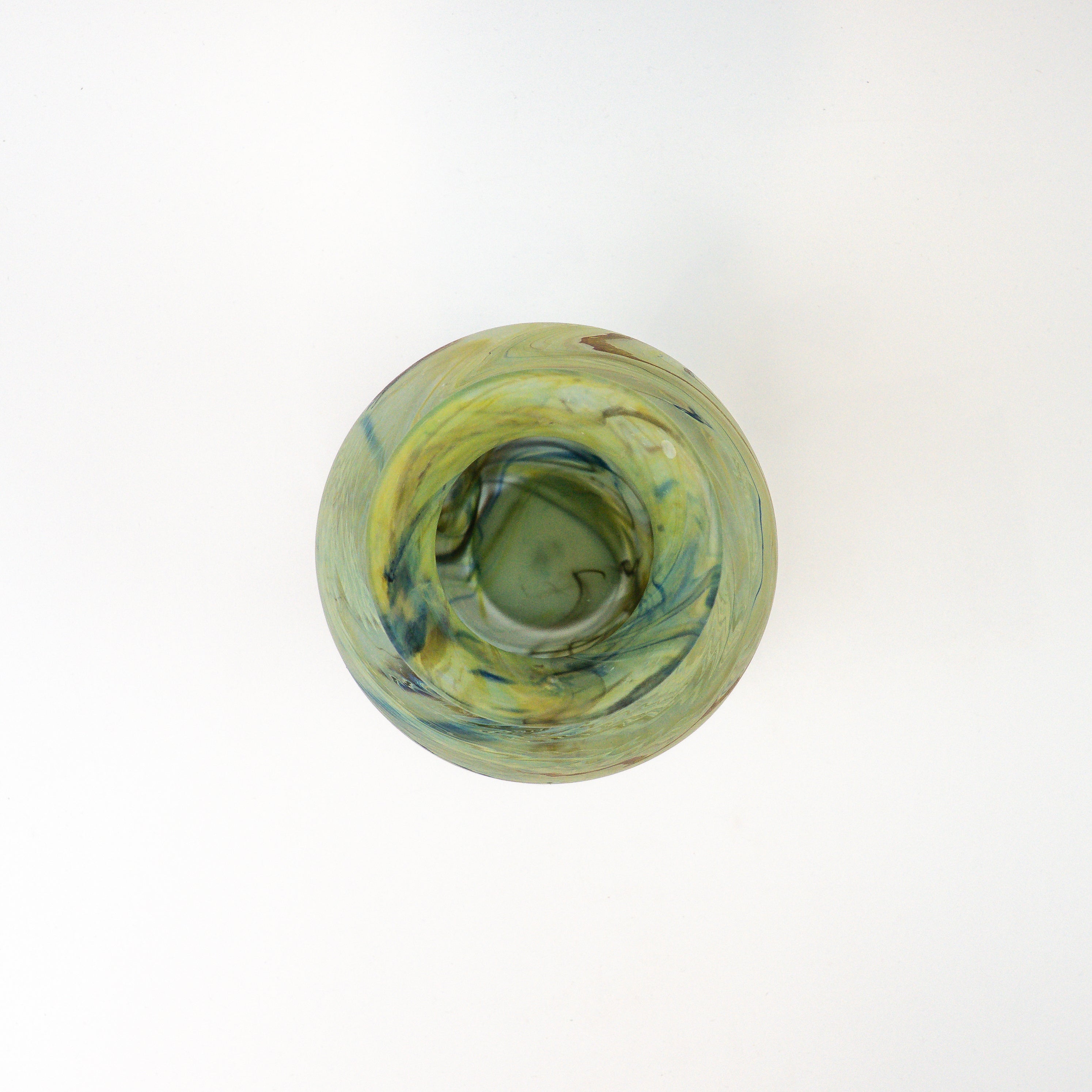 Hebron Vase Grün Braun – Recyceltes Glas & Handgeblasen