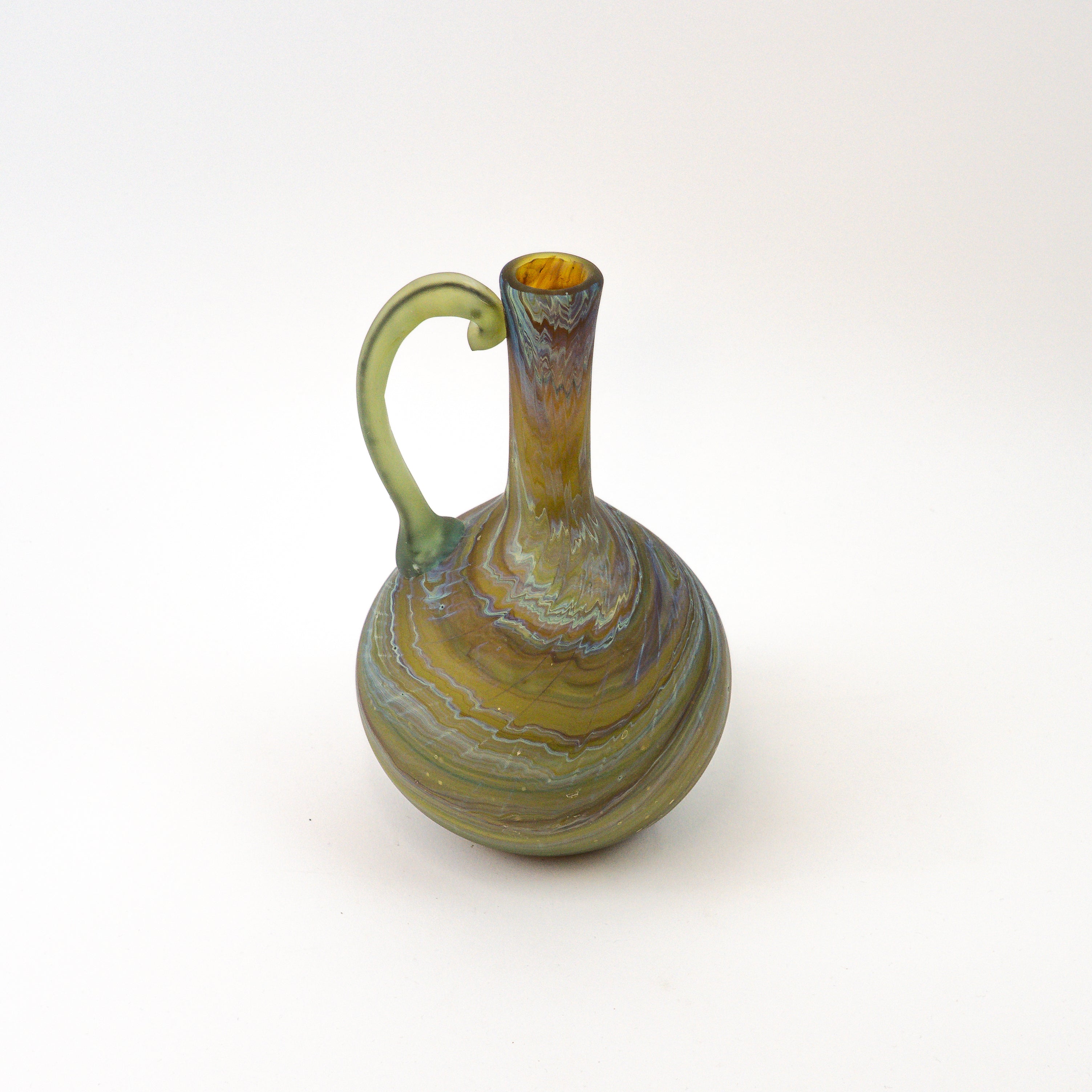 Hebron Karaffe Grün / Braun – Recyceltes Glas & Handgeblasen