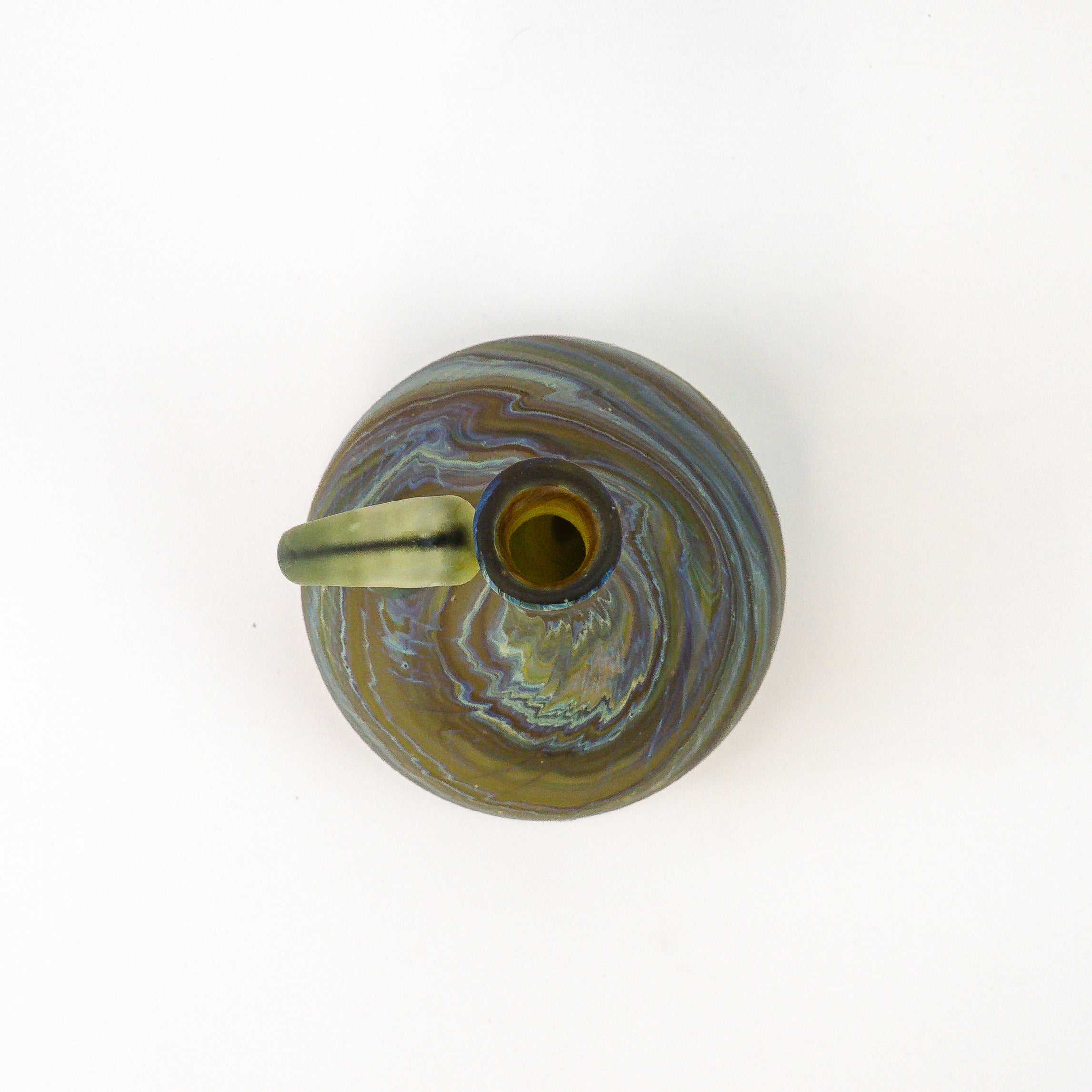 Hebron Carafe Green / Brown – Recycled Glass & Hand-blown