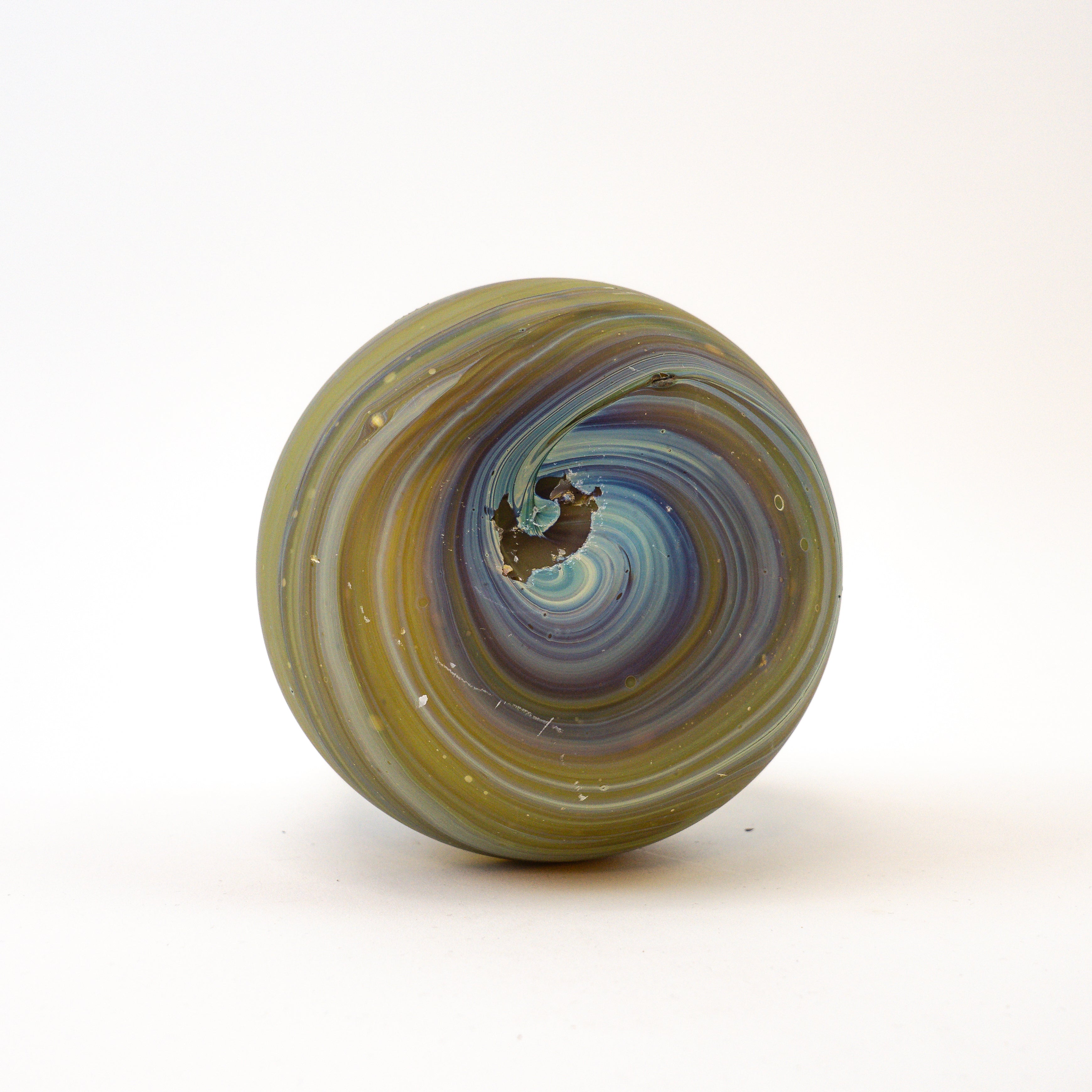 Hebron Carafe Green / Brown – Recycled Glass & Hand-blown