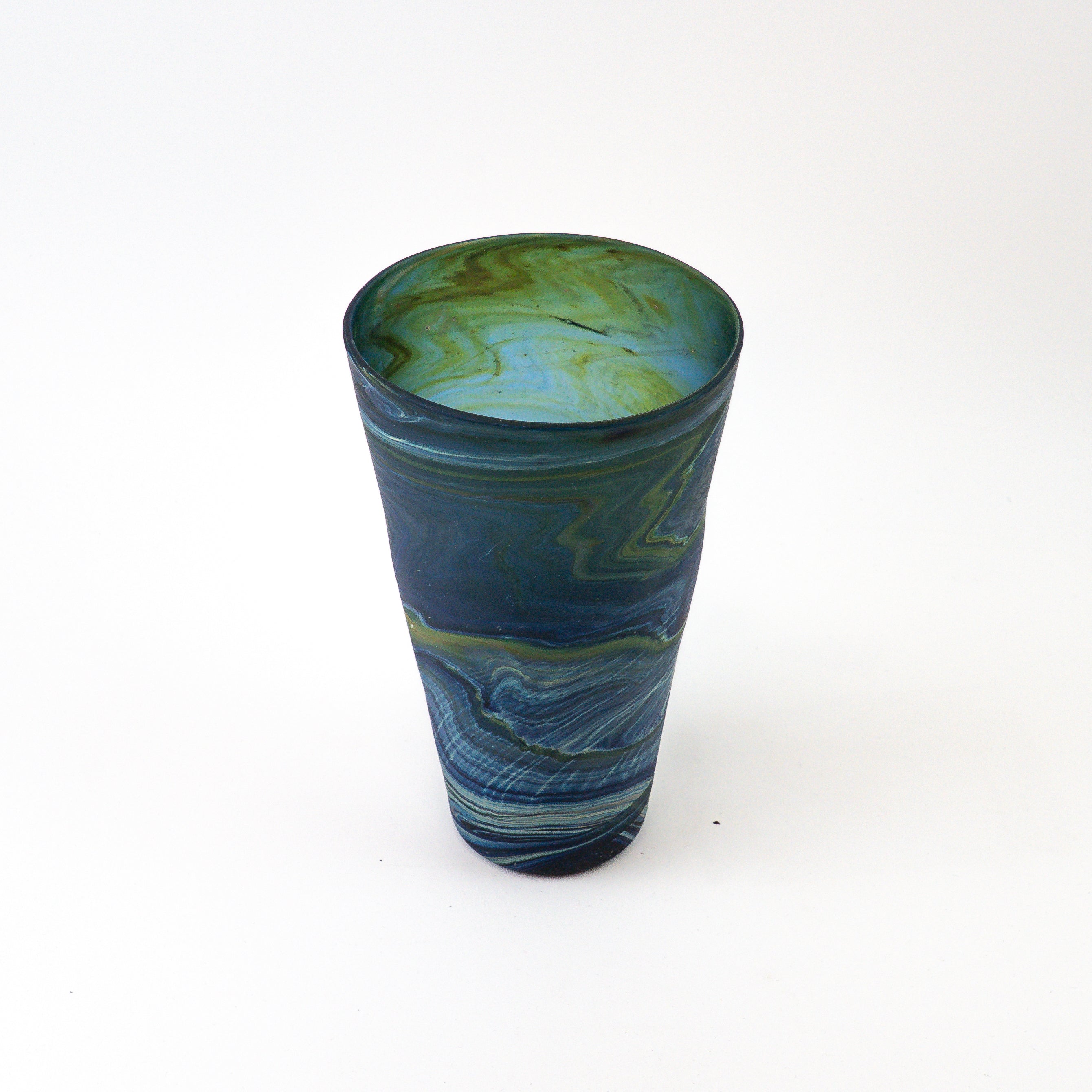 Hebron Vase Blau – Recyceltes Glas & Handgeblasen