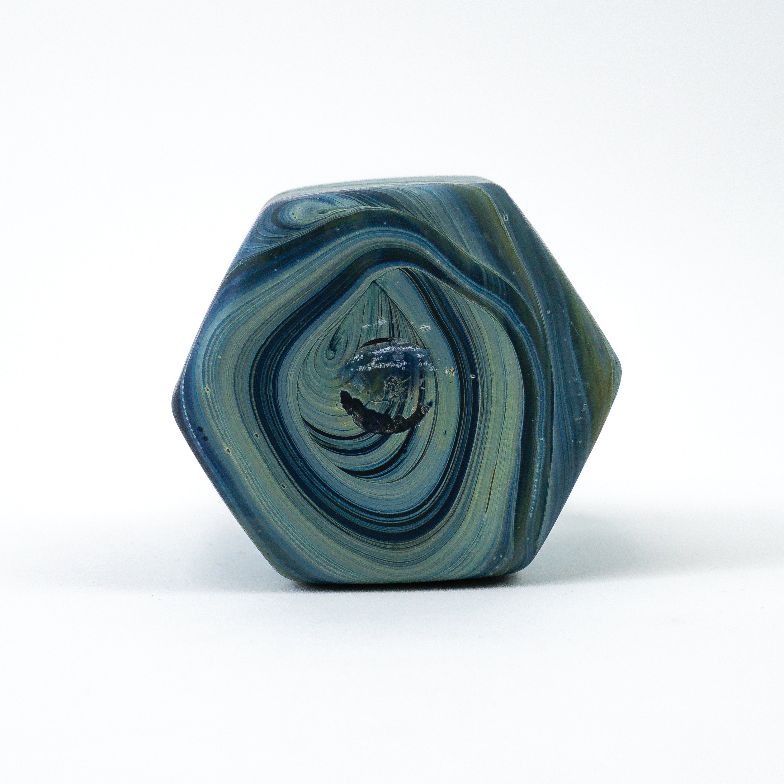 Hebron Mini- Karaffe / Vase Blau – Recyceltes Glas & Handgeblasen