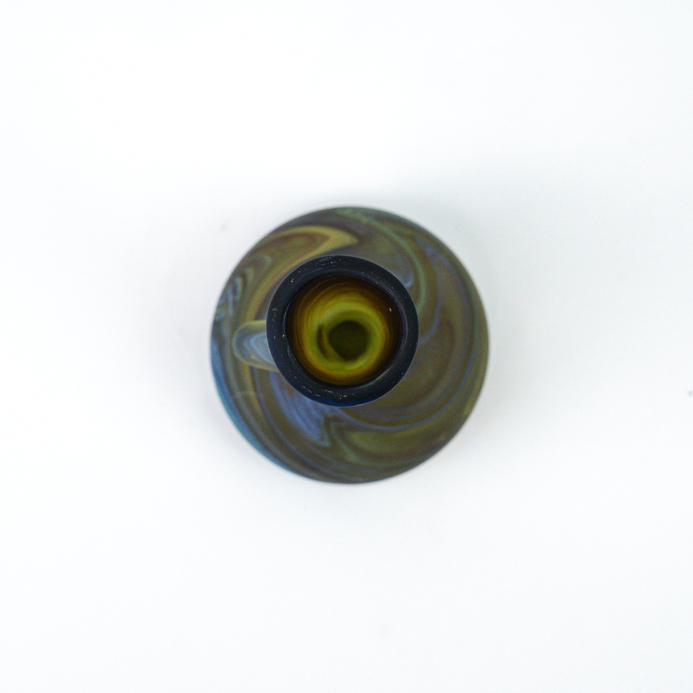 Hebron Mini- Karaffe / Vase Braun Blau – Recyceltes Glas & Handgeblasen