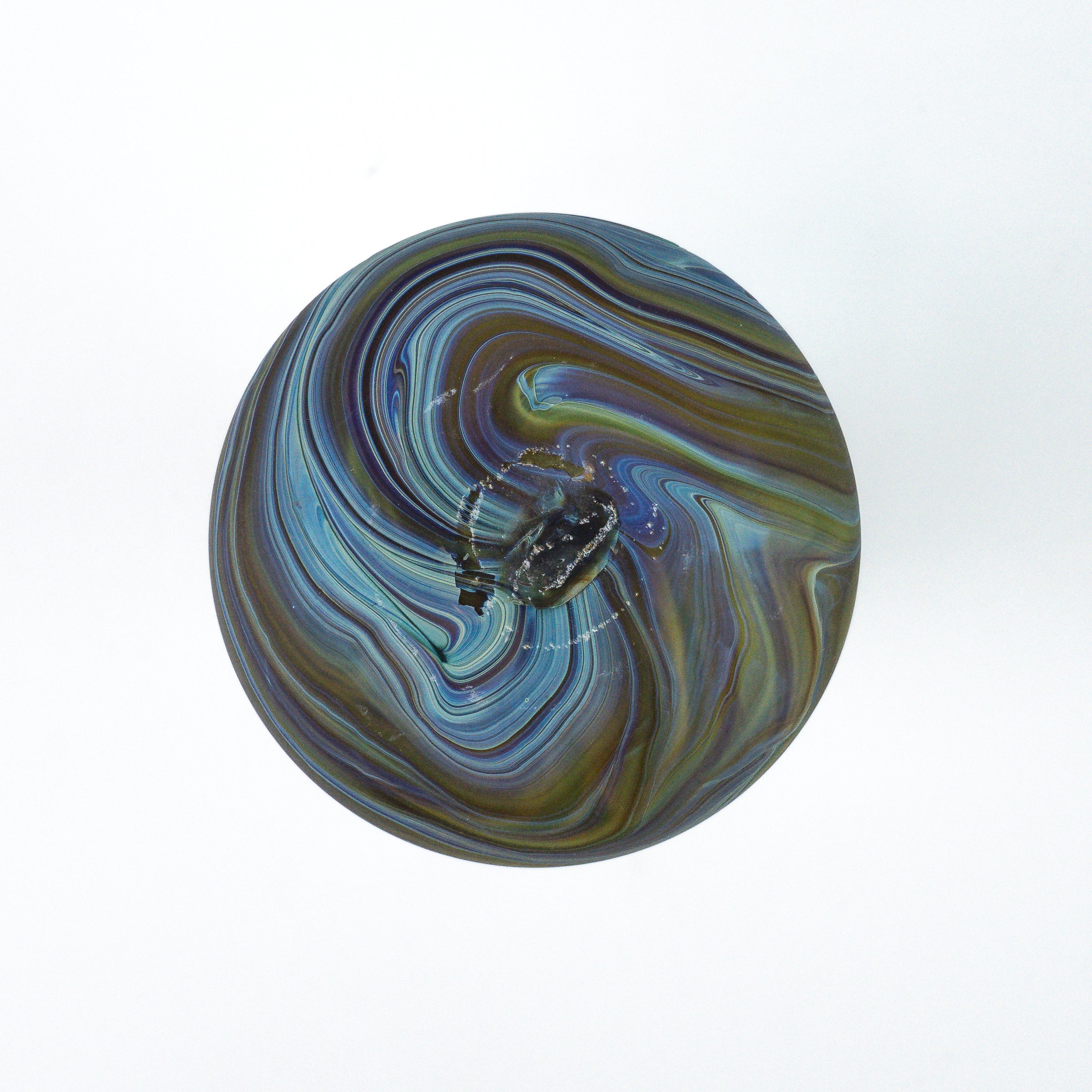 Hebron Mini- Karaffe / Vase Braun Blau – Recyceltes Glas & Handgeblasen