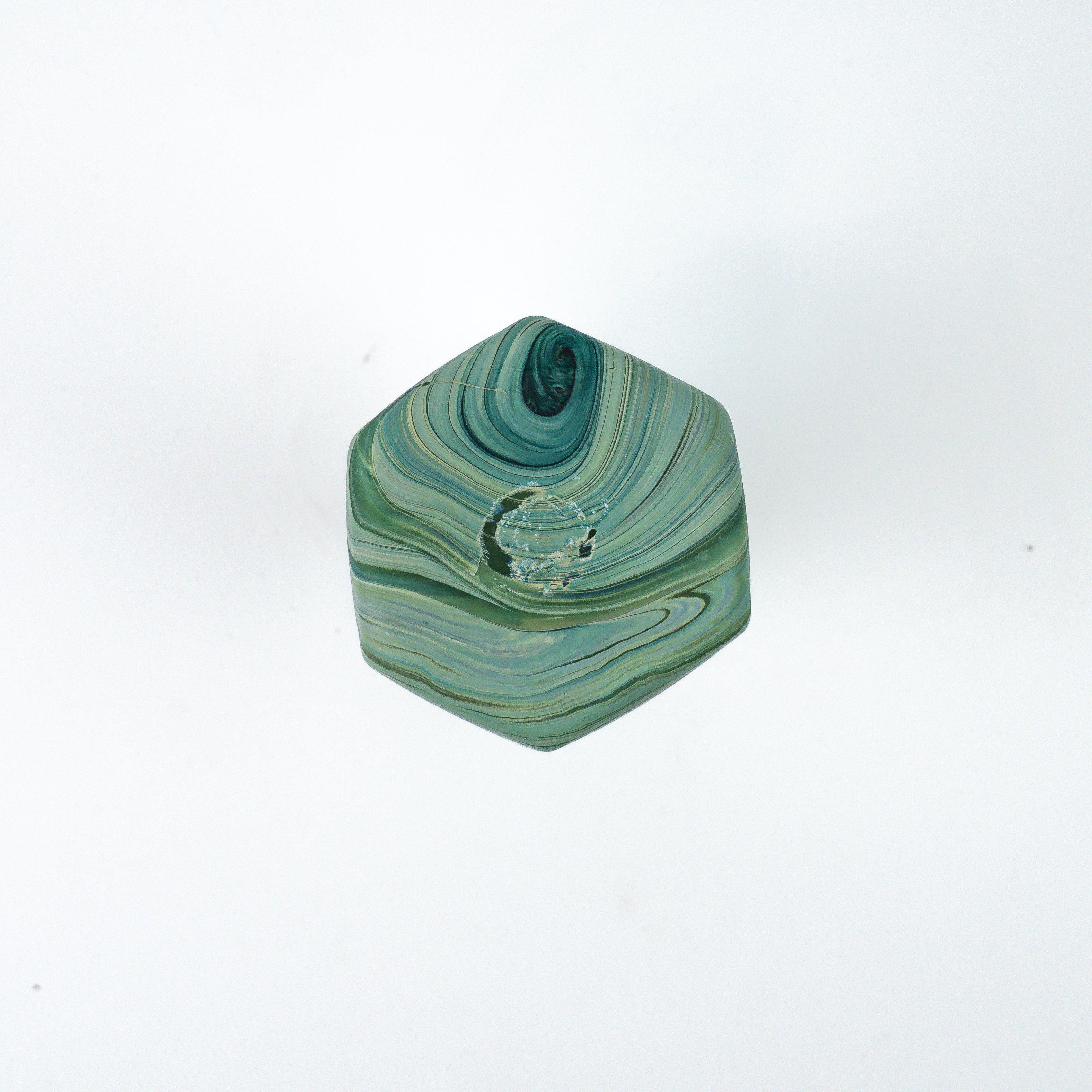 Hebron Mini- Karaffe / Vase Grün Blau – Recyceltes Glas & Handgeblasen