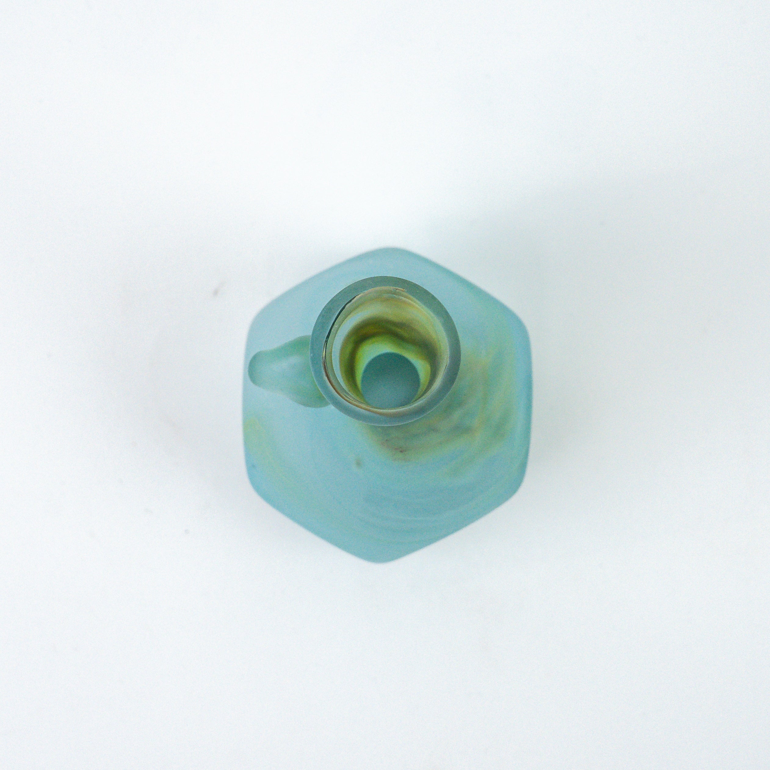 Hebron Mini- Karaffe / Vase Himmelblau – Recyceltes Glas & Handgeblasen