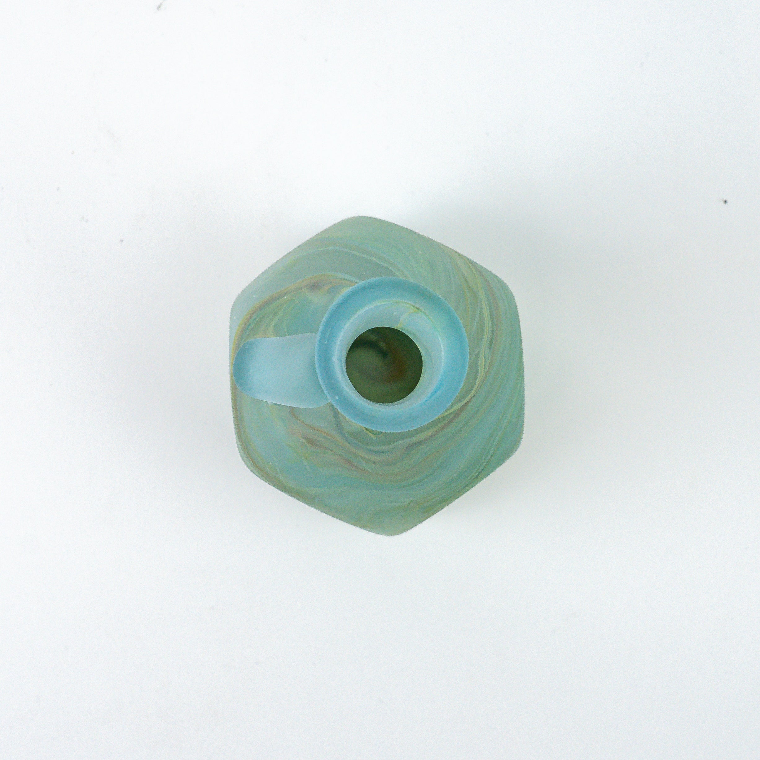 Hebron Mini- Karaffe / Vase Limetten Grün – Recyceltes Glas & Handgeblasen