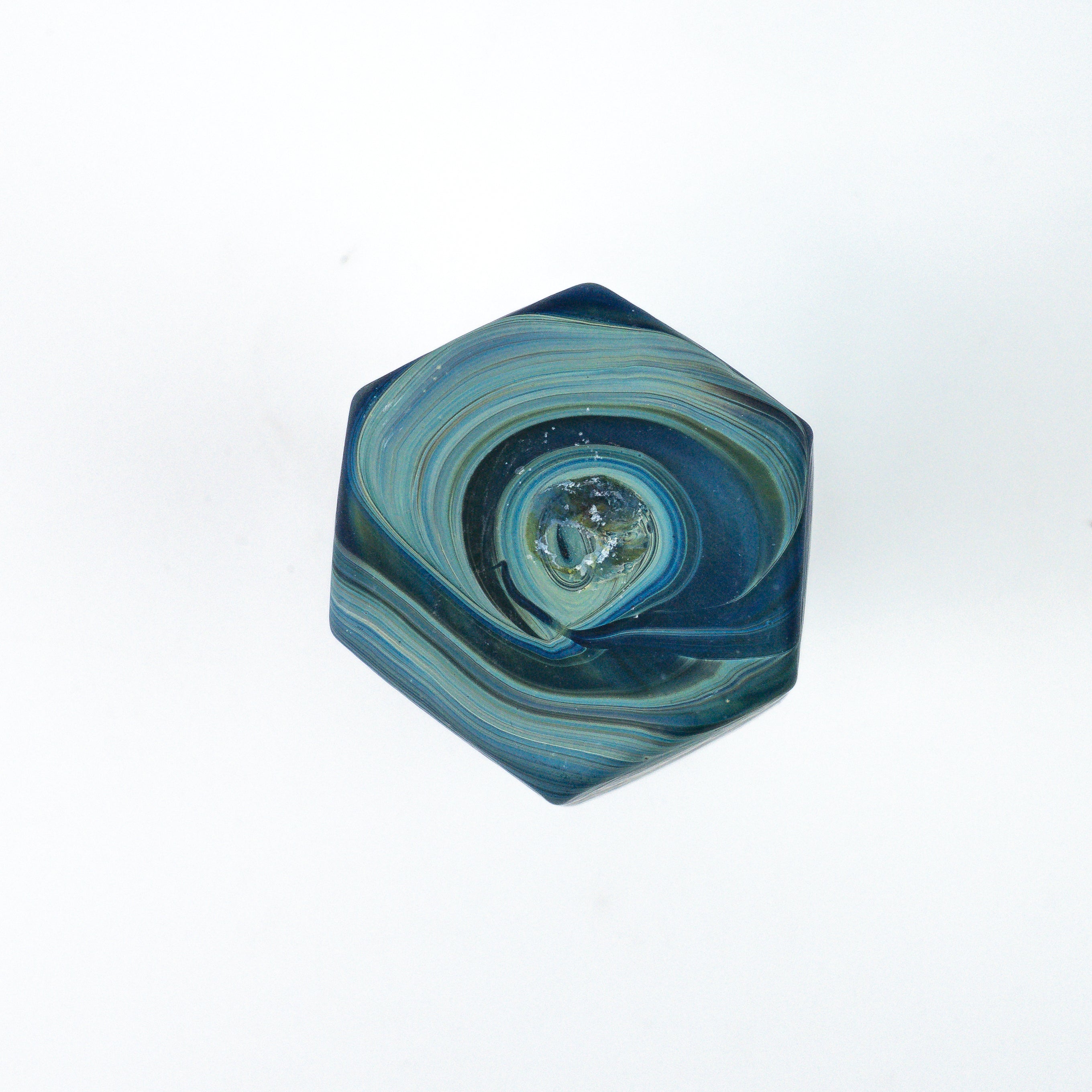 Hebron Mini- Karaffe / Vase Blau – Recyceltes Glas & Handgeblasen