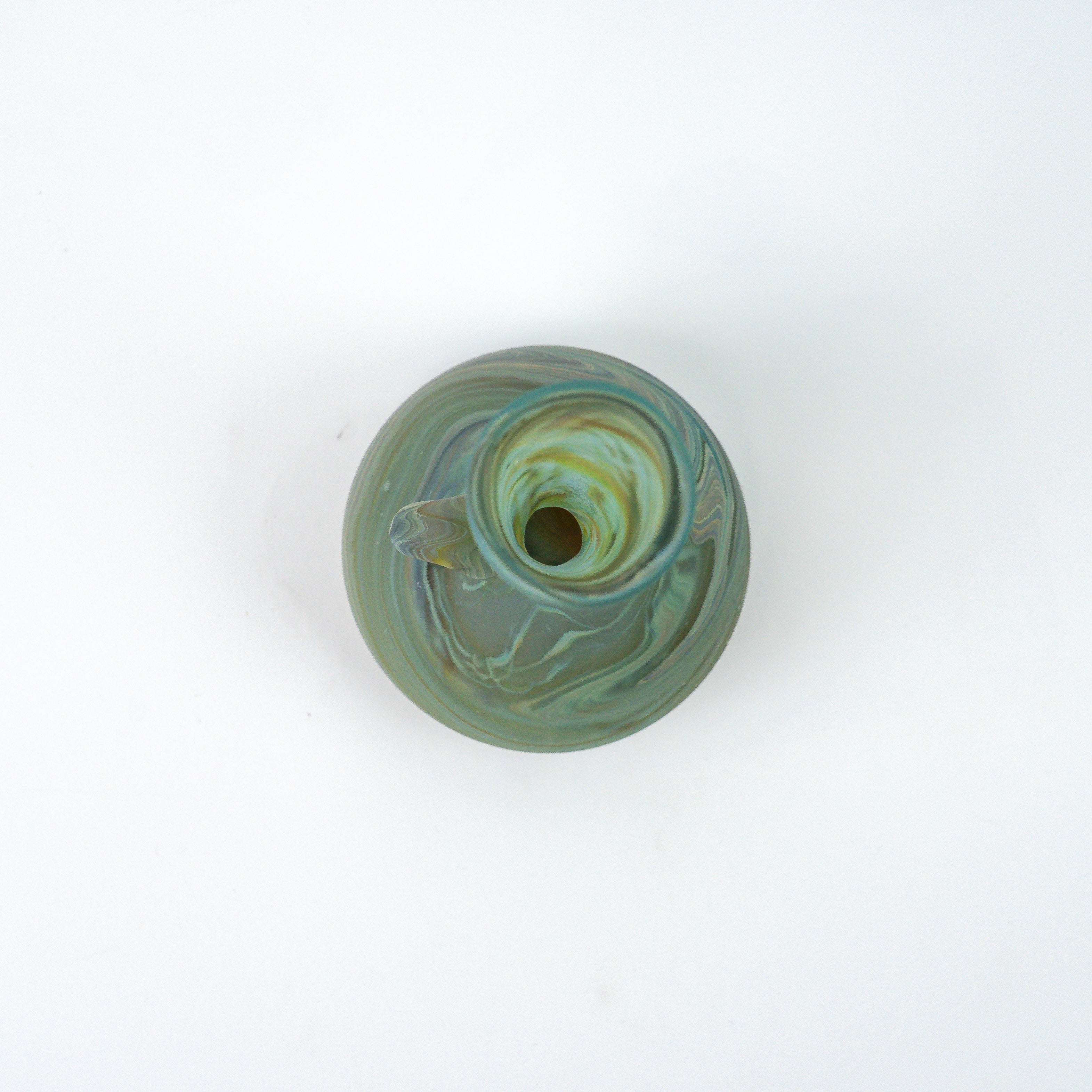 Hebron Mini- Karaffe / Vase Himmelblau – Recyceltes Glas & Handgeblasen