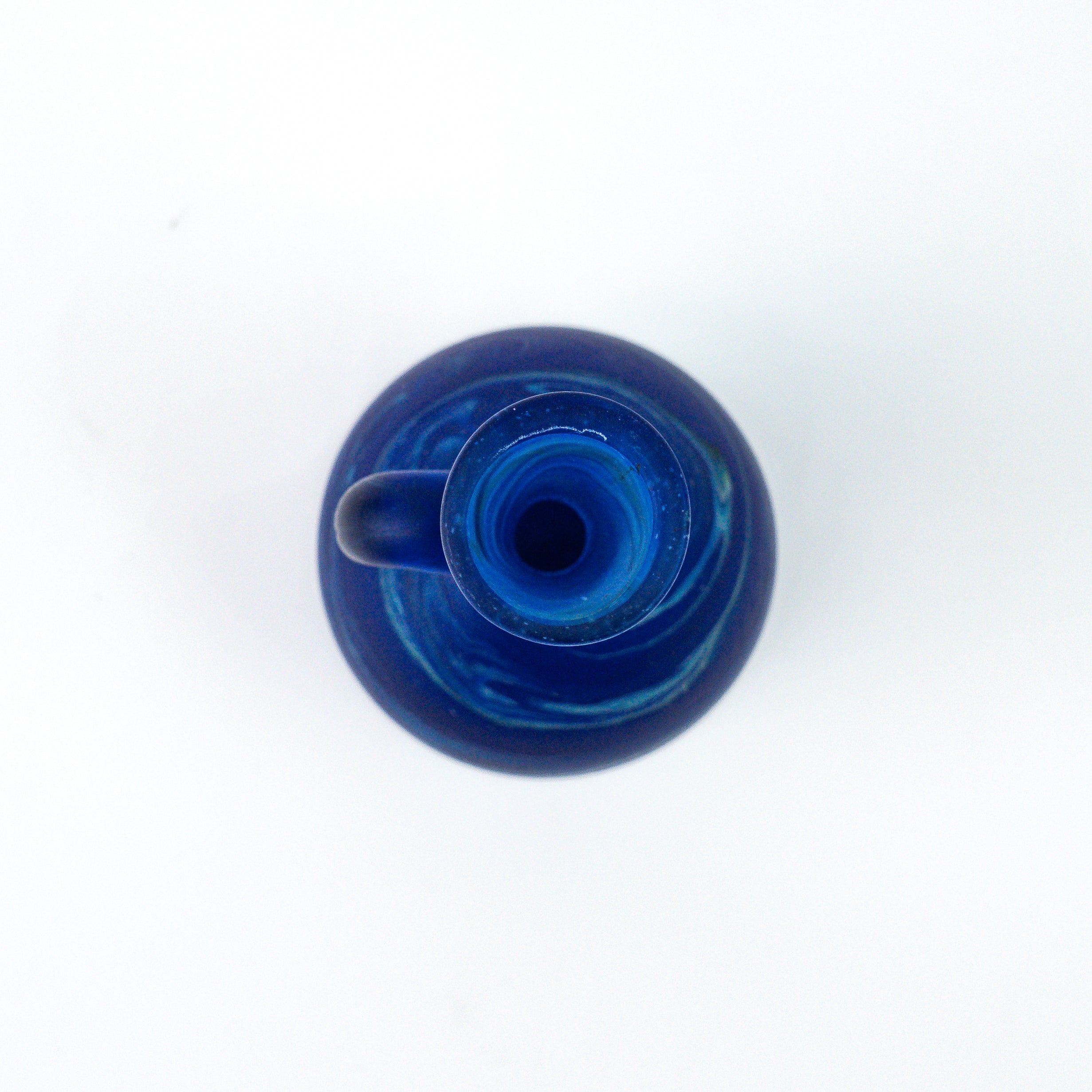 Hebron Mini- Karaffe / Vase Blau – Recyceltes Glas & Handgeblasen