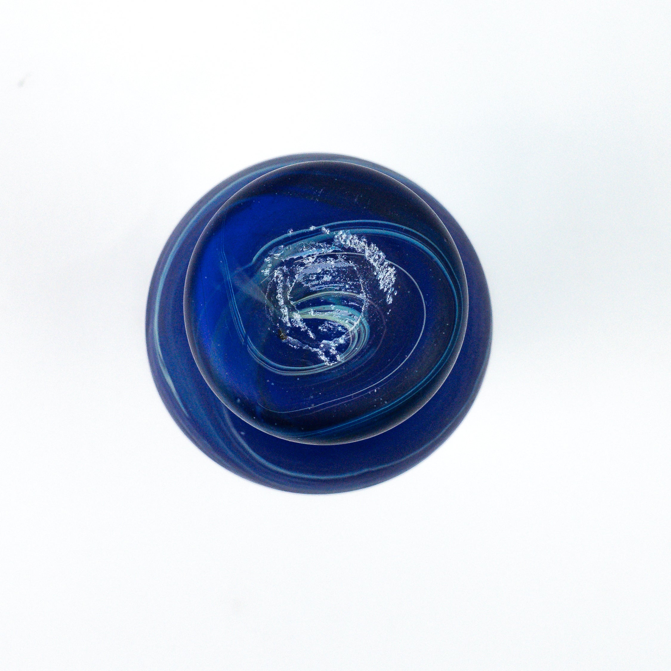 Hebron Mini- Karaffe / Vase Blau – Recyceltes Glas & Handgeblasen