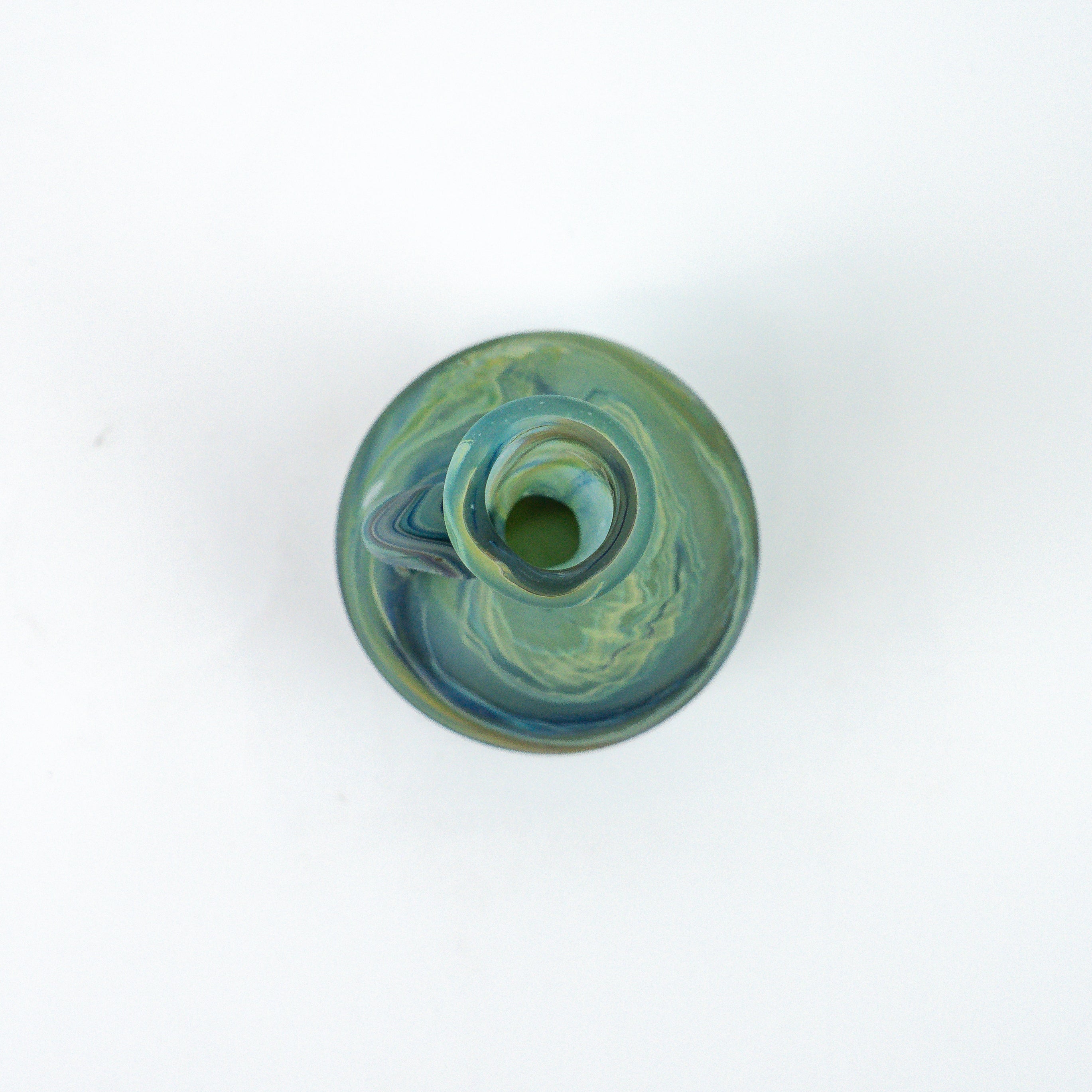 Hebron Mini- Karaffe / Vase Himmelblau – Recyceltes Glas & Handgeblasen