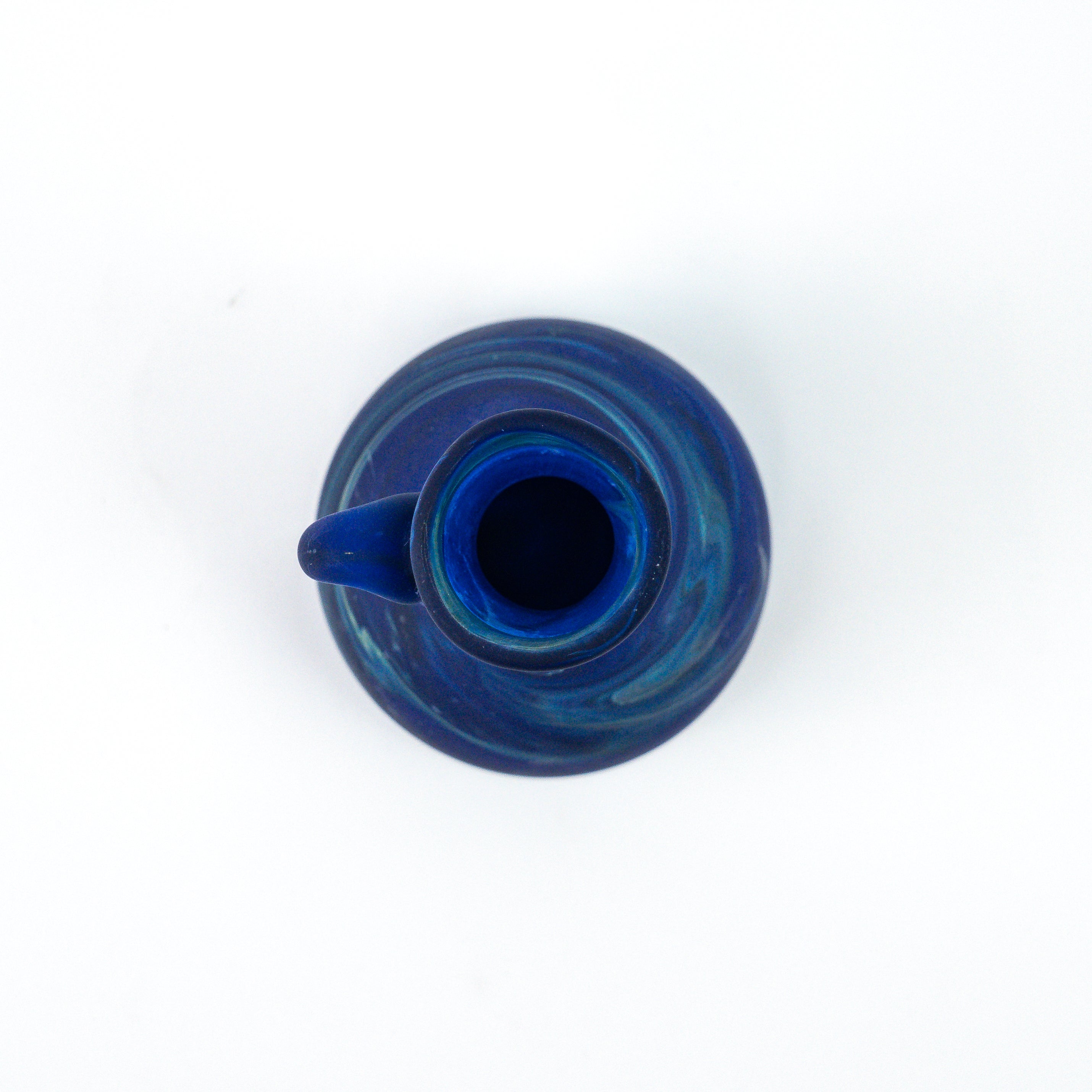Hebron Mini- Karaffe / Vase Blau – Recyceltes Glas & Handgeblasen