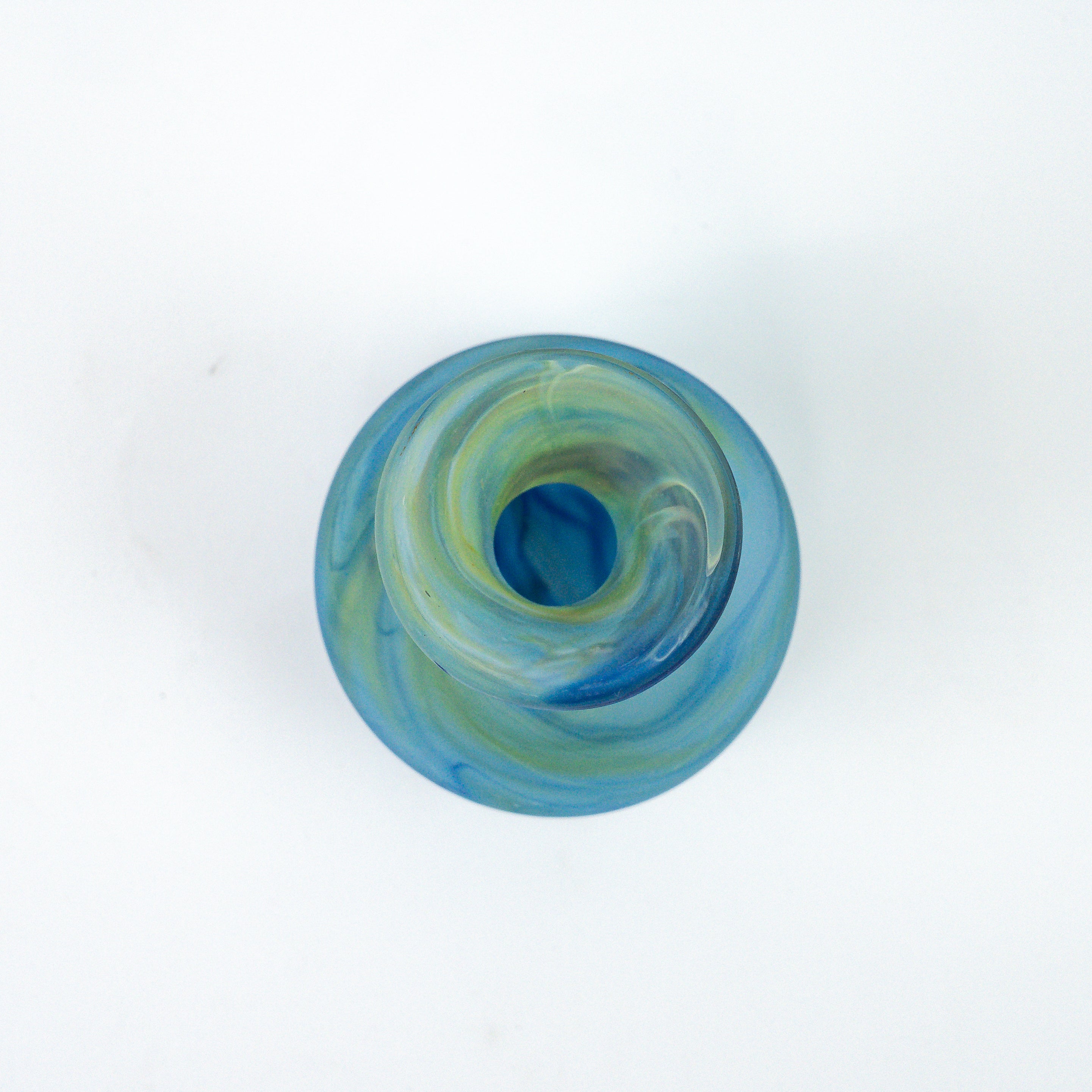 Hebron Mini Vase Himmelblau – Recyceltes Glas & Handgeblasen