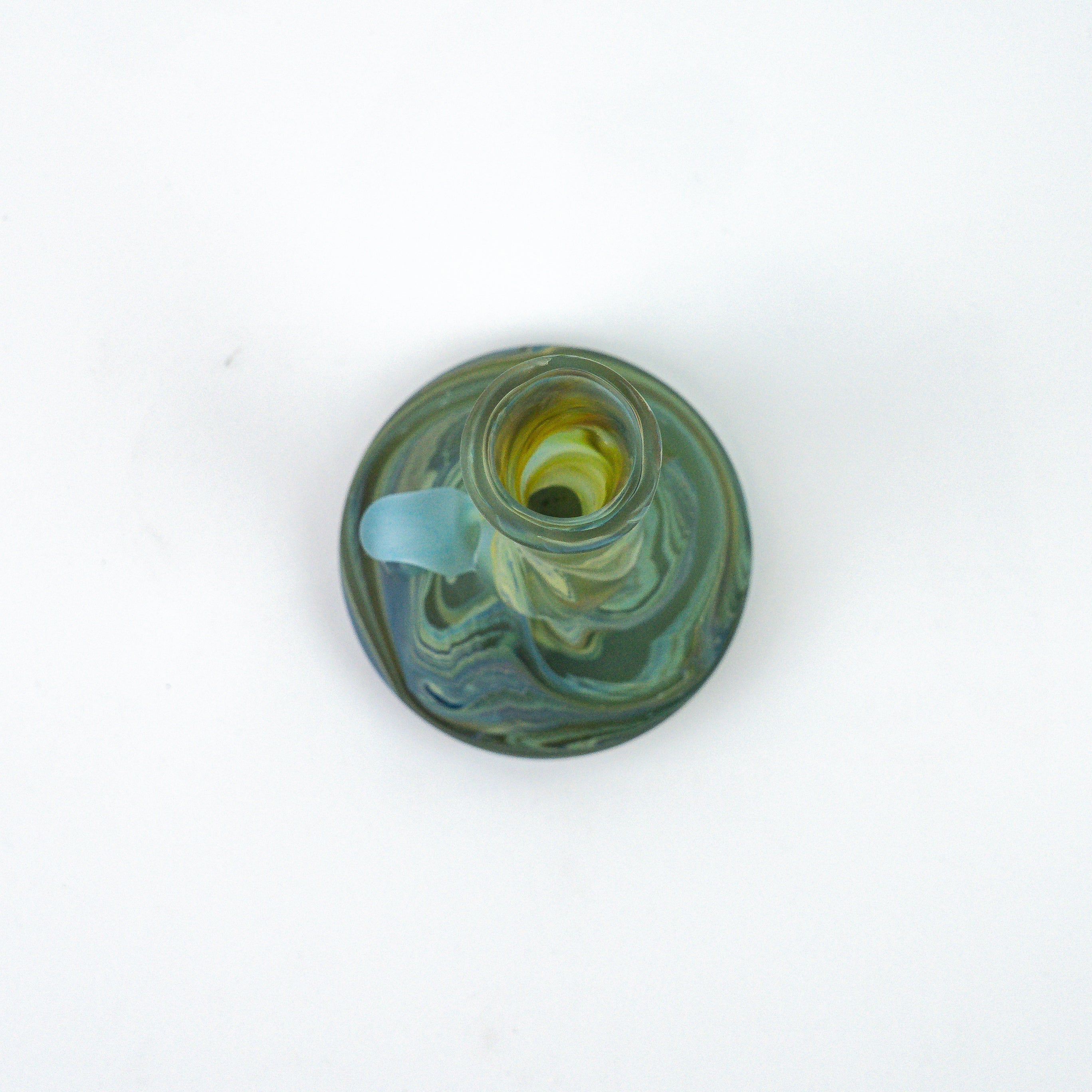 Hebron Mini- Karaffe / Vase Limette Grün – Recyceltes Glas & Handgeblasen