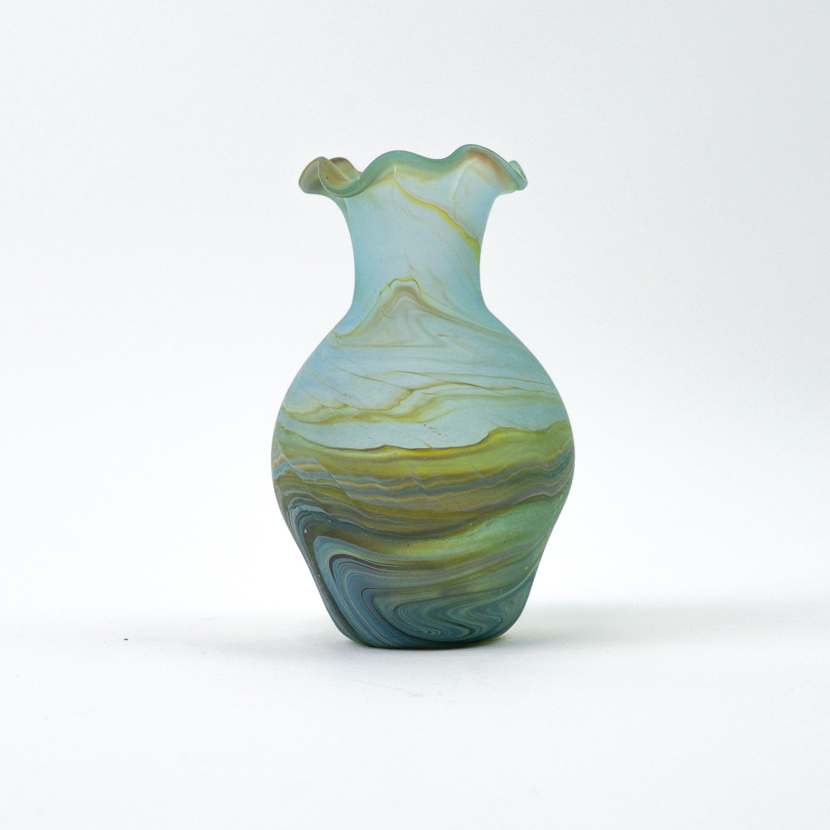 Hebron Mini Vase Himmelblau – Recyceltes Glas & Handgeblasen