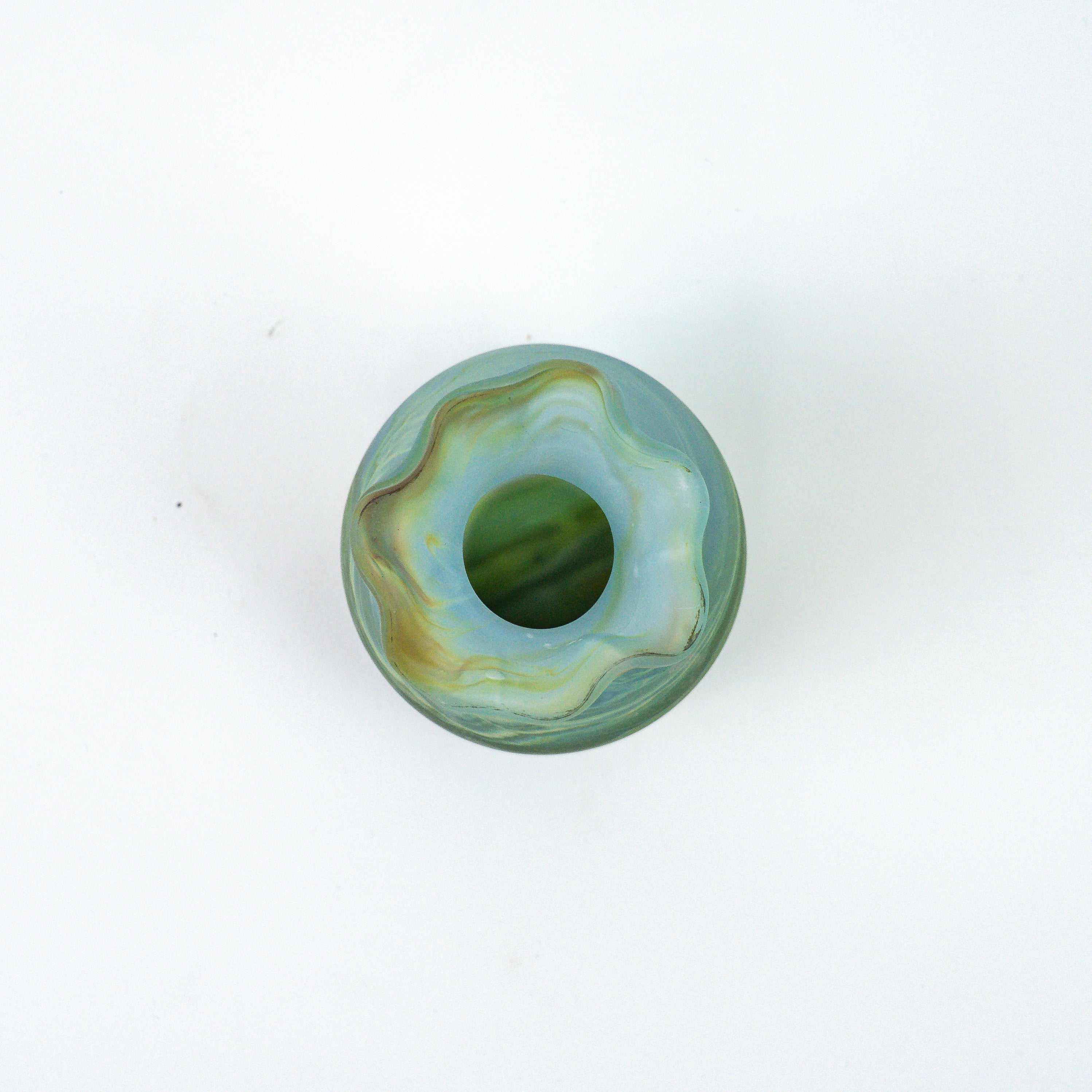 Hebron Mini Vase Himmelblau – Recyceltes Glas & Handgeblasen