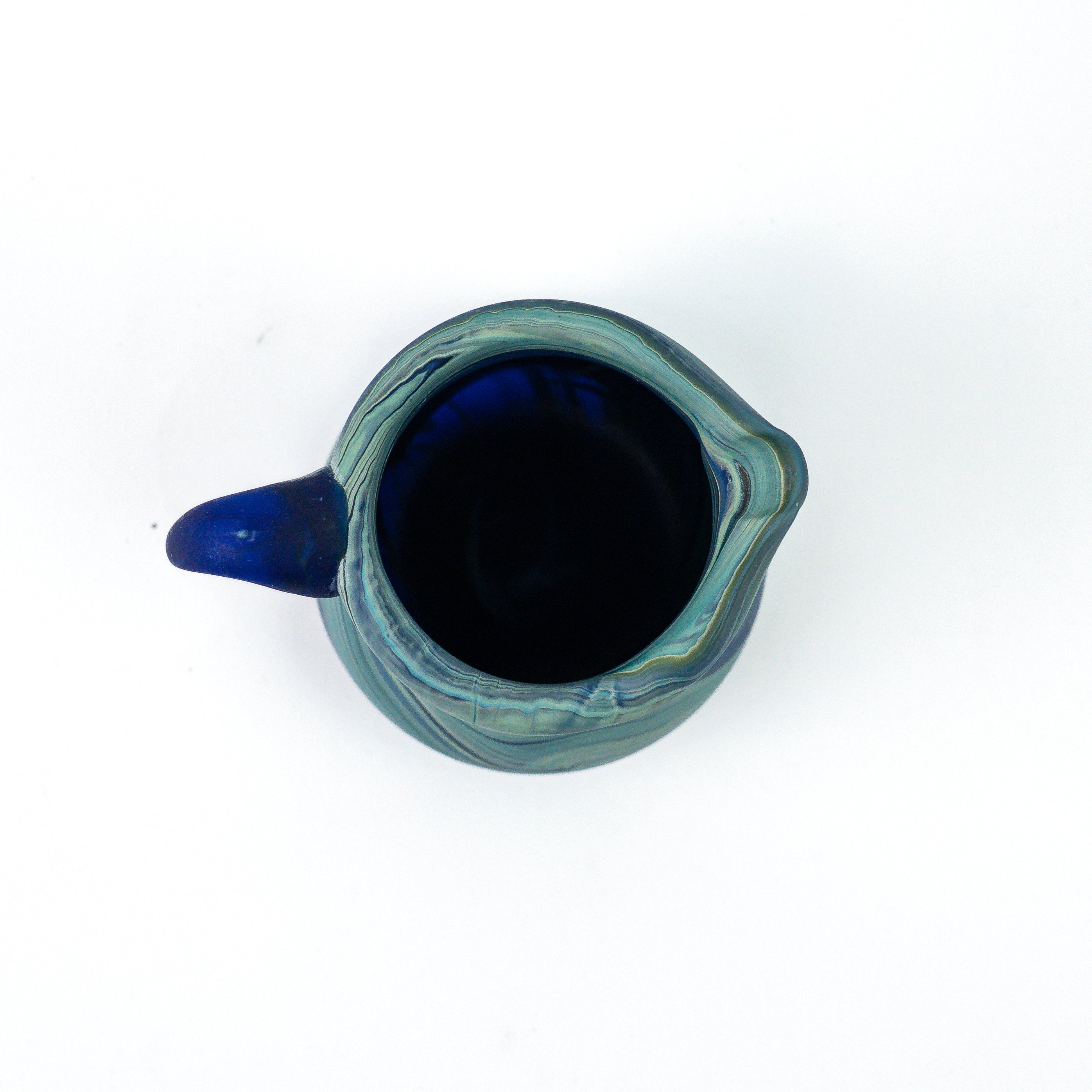 Hebron Mini- Karaffe / Vase Himmelblau – Recyceltes Glas & Handgeblasen