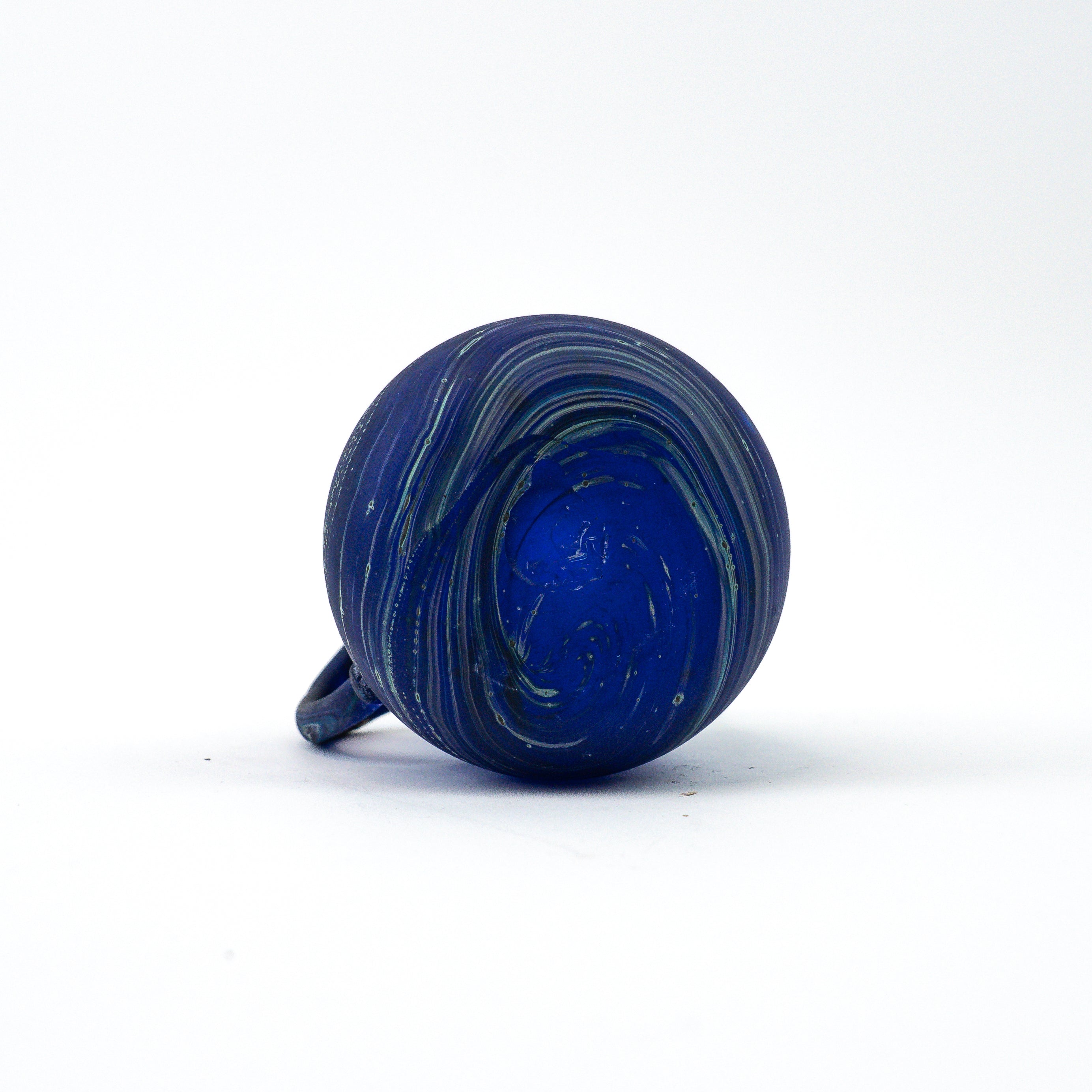 Hebron Mini- Karaffe / Vase Blau – Recyceltes Glas & Handgeblasen