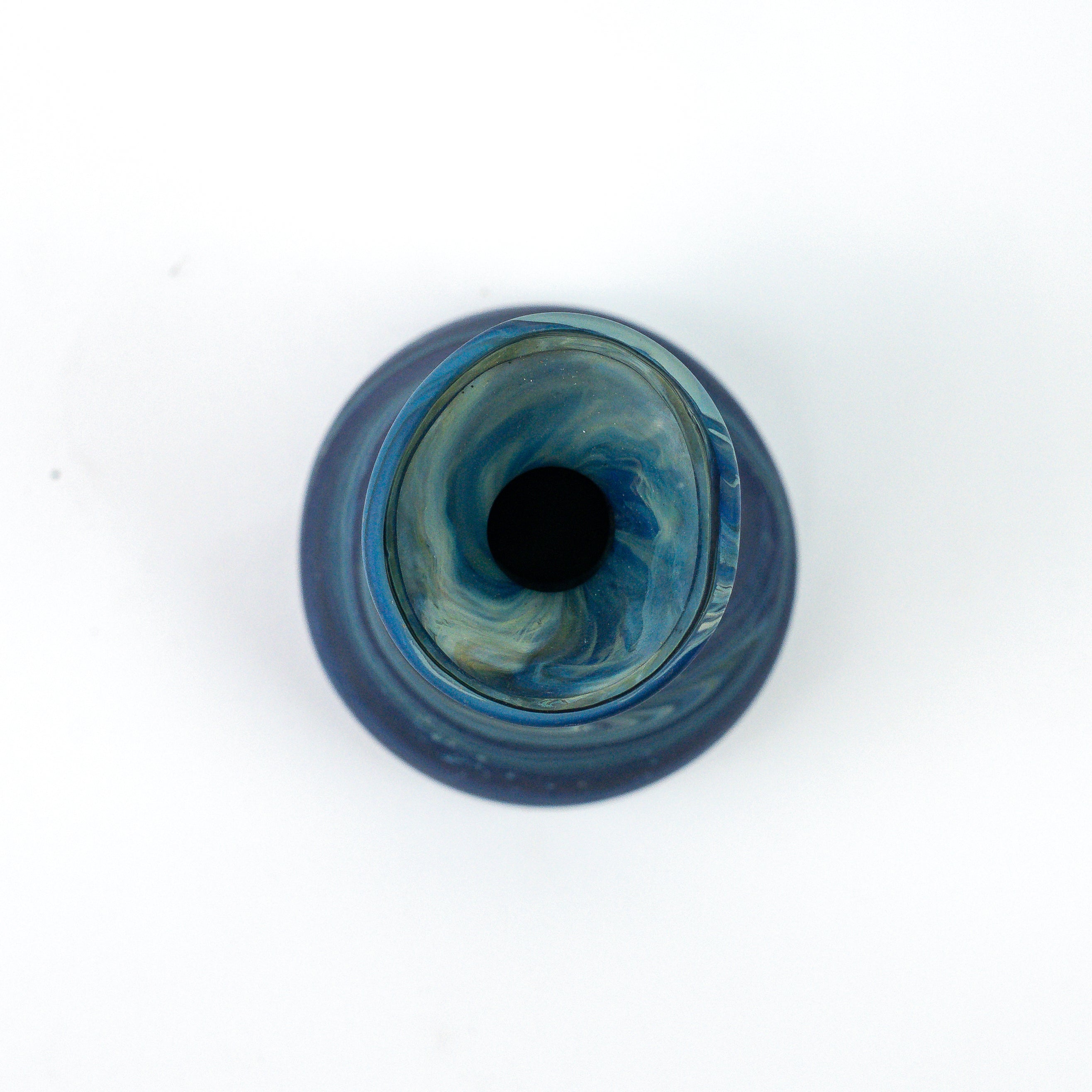 Hebron Mini Vase Blau – Recyceltes Glas & Handgeblasen