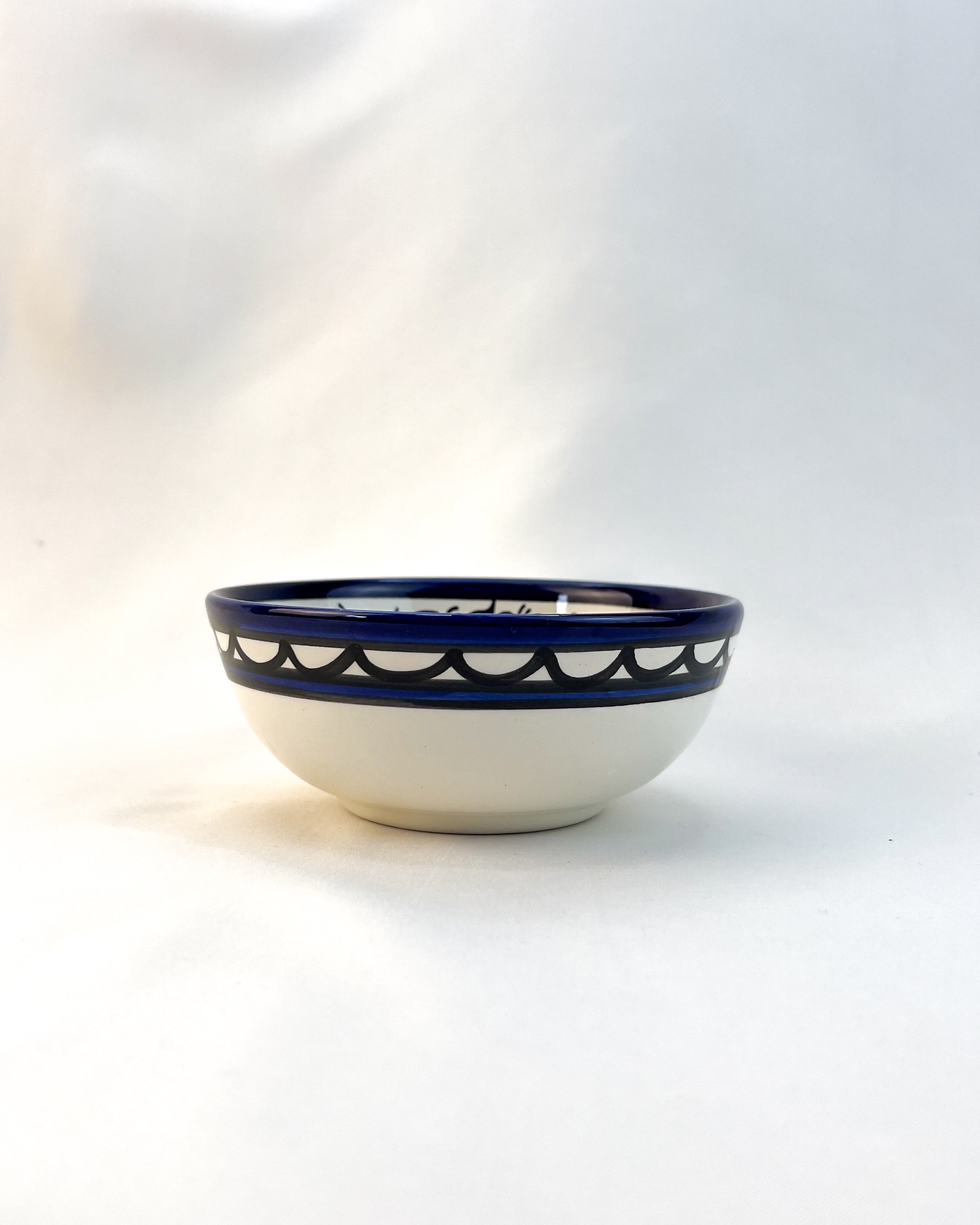 Keramik Kunsthandwerks-Schalen aus Hebron 15 cm - Blumen Blau