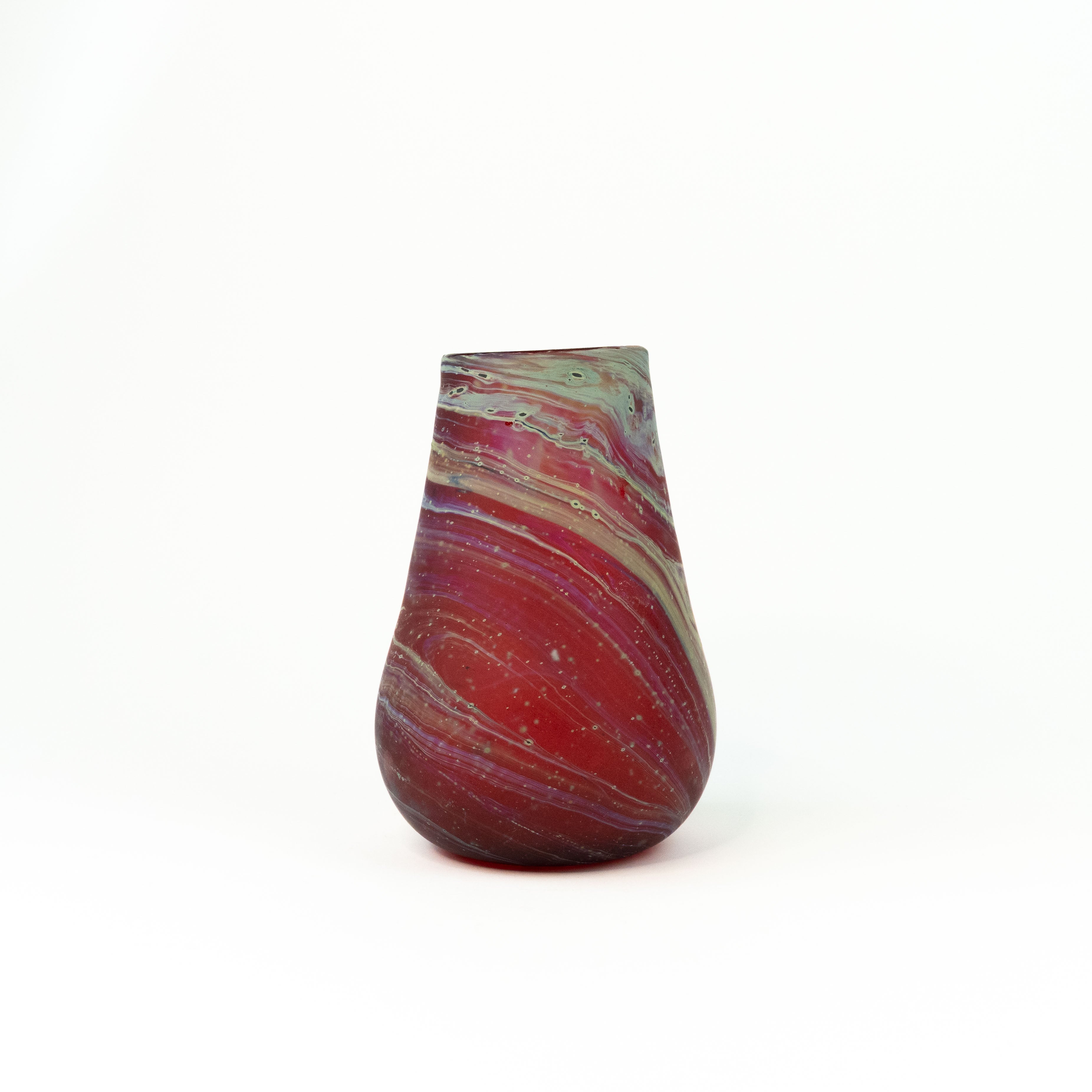 NEU Vase Rot – Recyceltes Glas & Handgeblasen