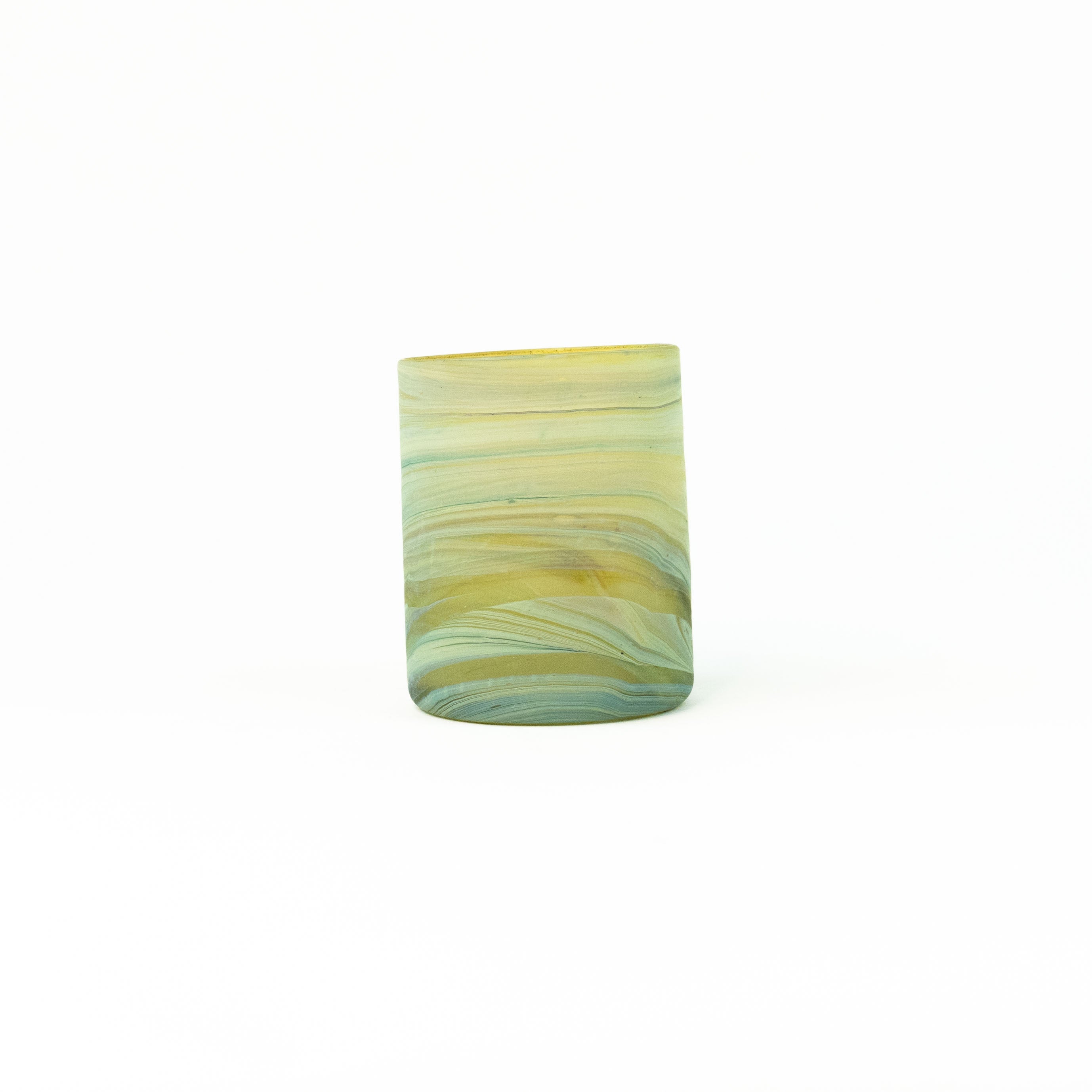 Neu Glas Limette Gelb ± 400ml straight/short – Recyceltes Glas & Handgeblasen
