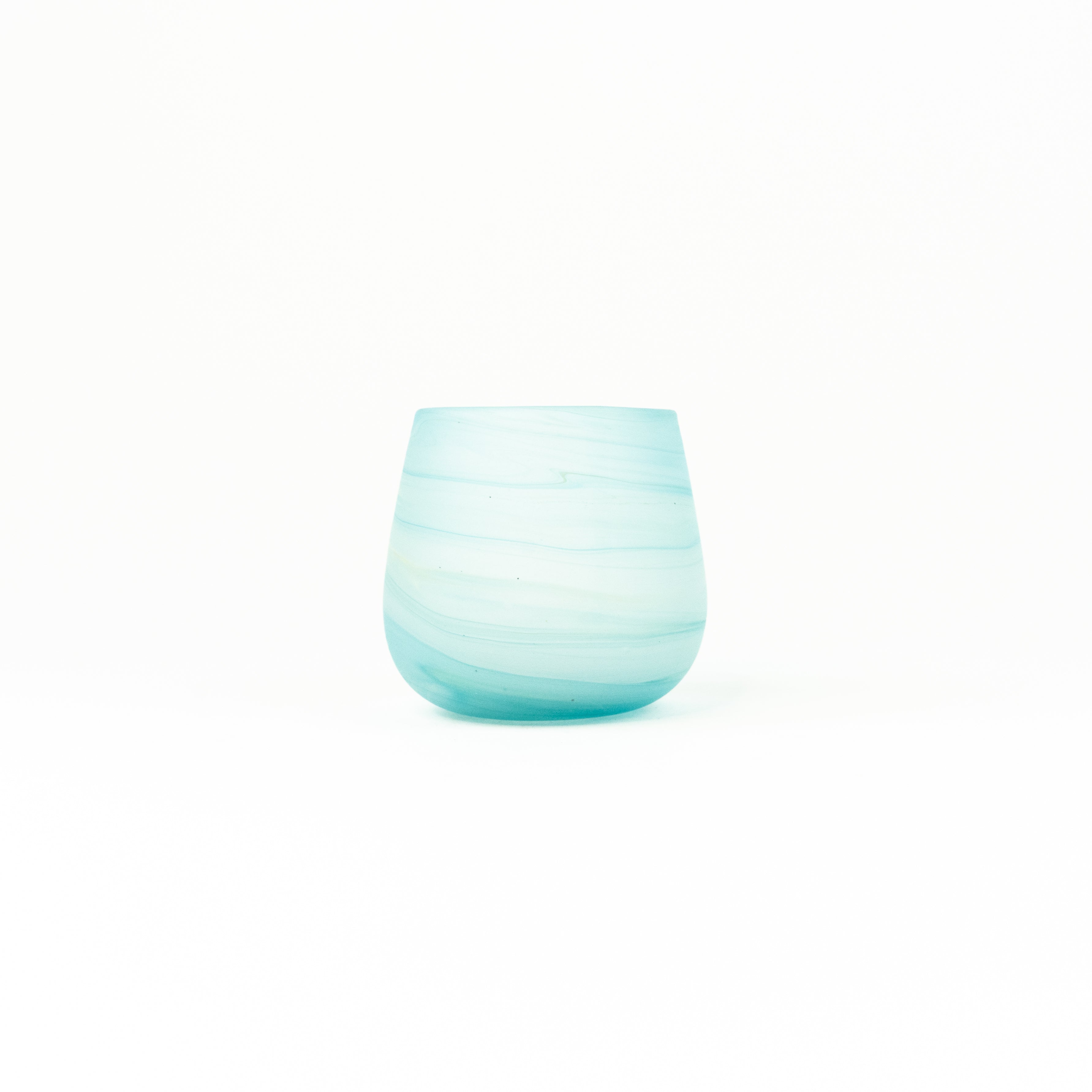 Neu Glas Babyblue ± 400 curved/short – Recyceltes Glas & Handgeblasen