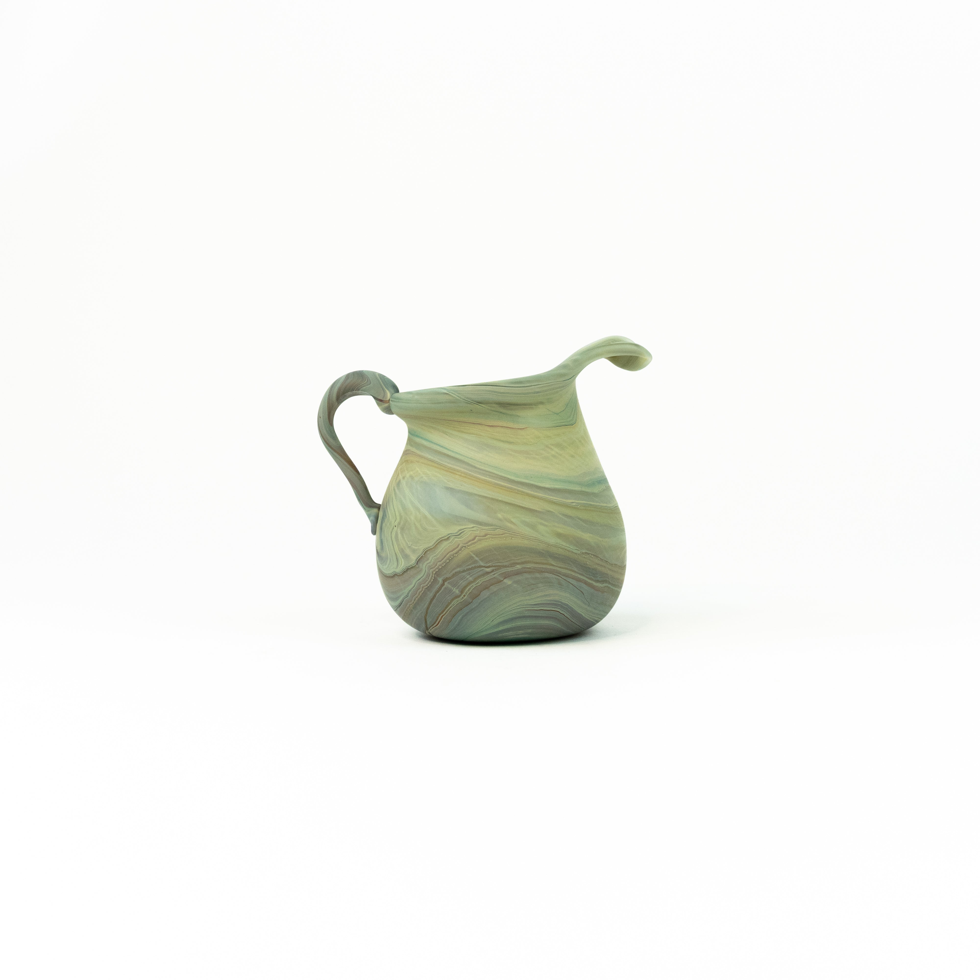 NEU Mini  Karaffe Limette Grün – Recyceltes Glas & Handgeblasen