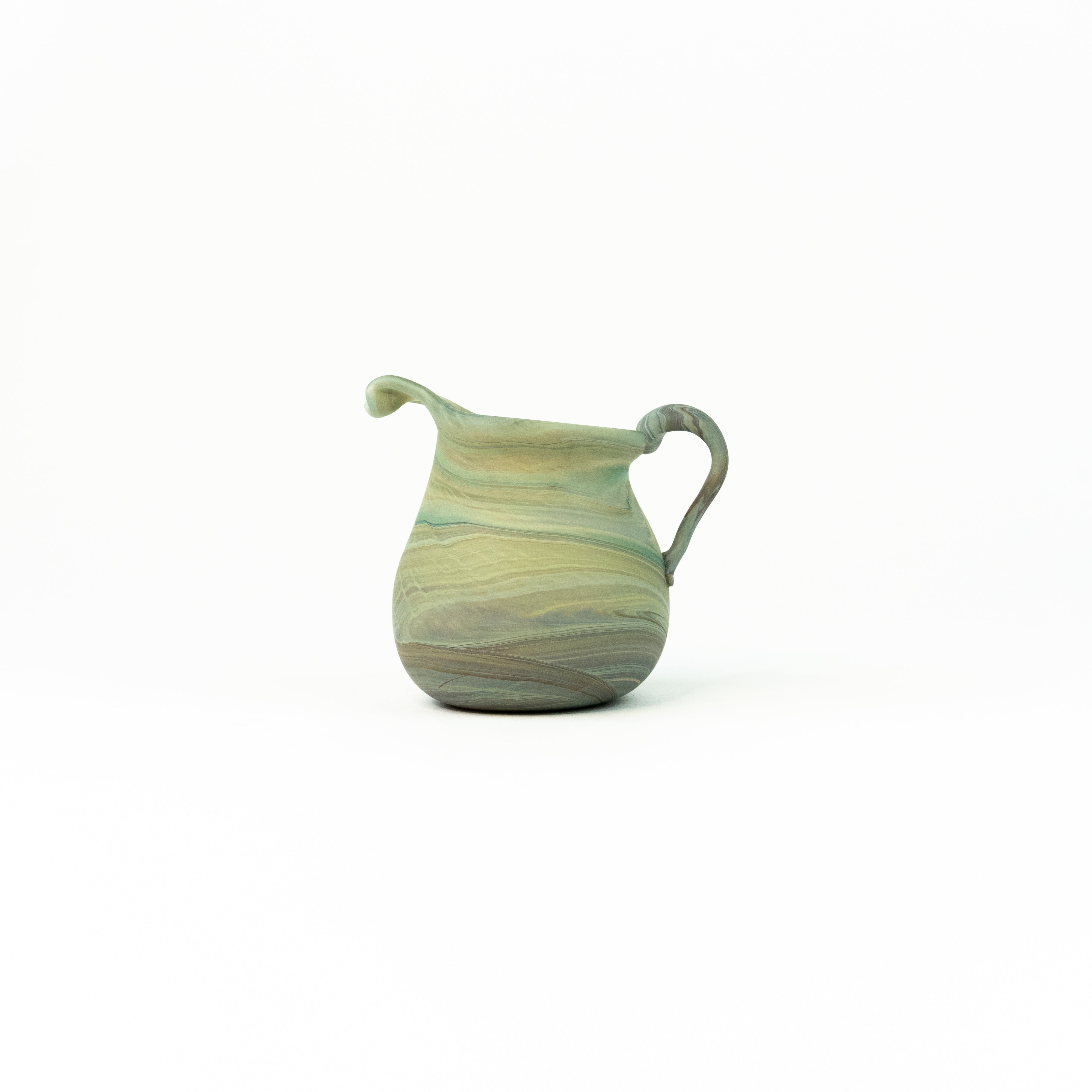 NEU Mini  Karaffe Limette Grün – Recyceltes Glas & Handgeblasen