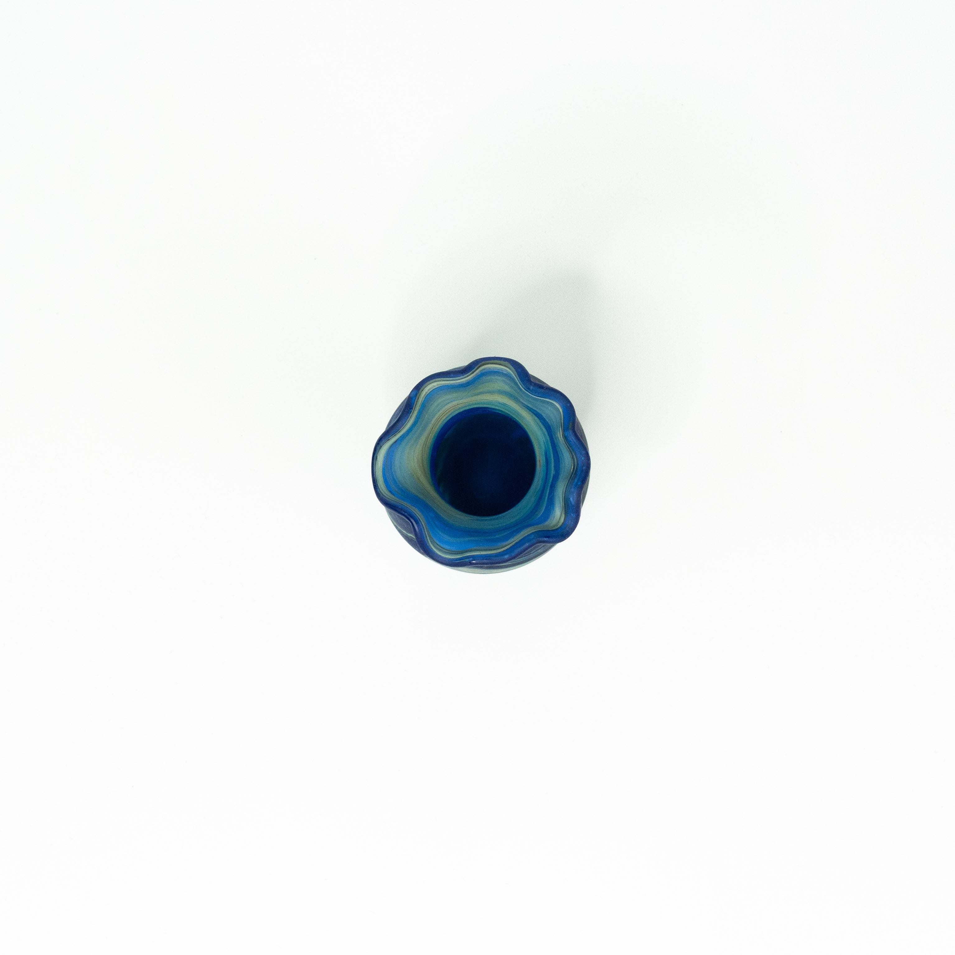 NEU Mini Vase / Karaffe Alkhalil blau – Recyceltes Glas & Handgeblasen