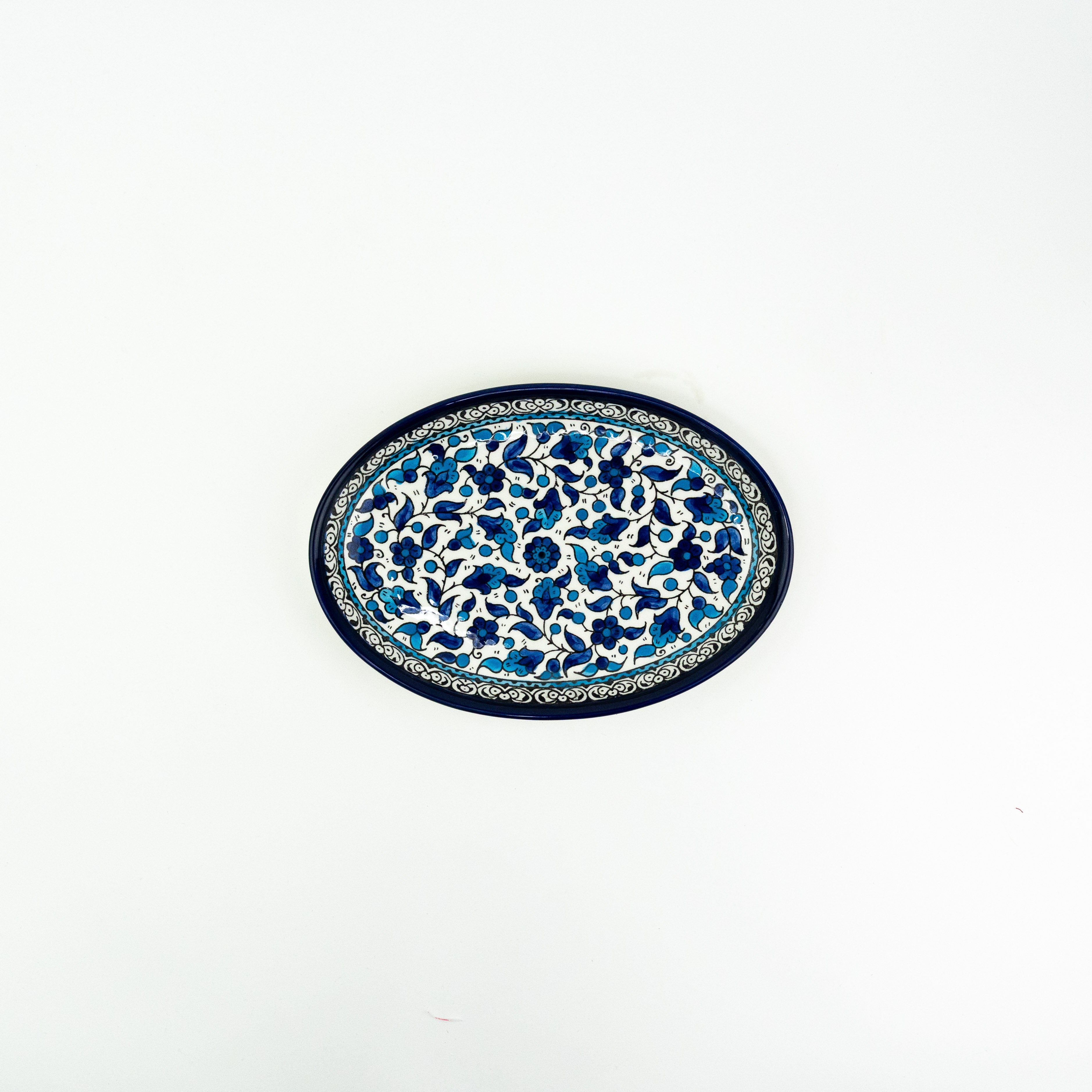 Oval 25 cm flach babyblue