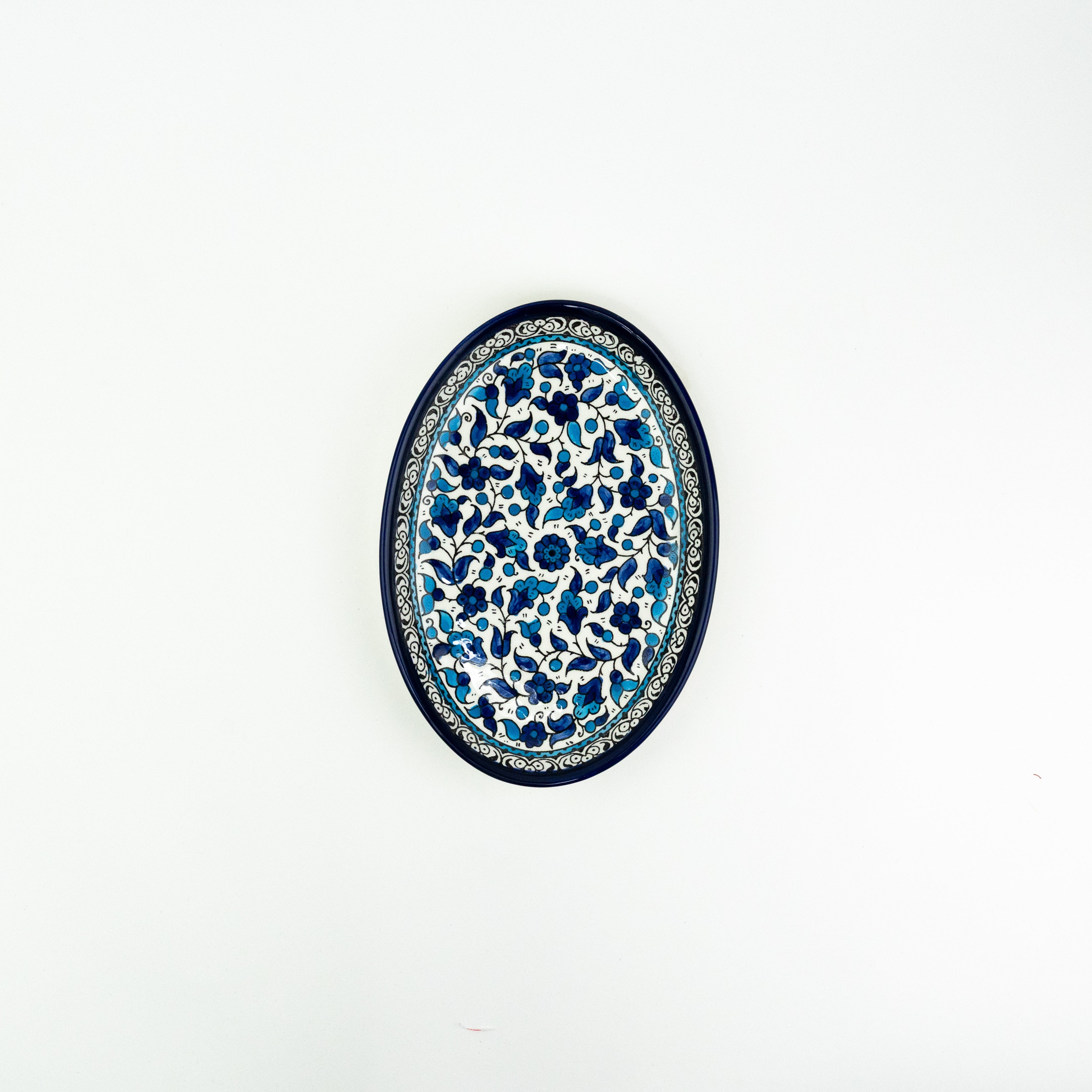 Oval 25 cm flach babyblue