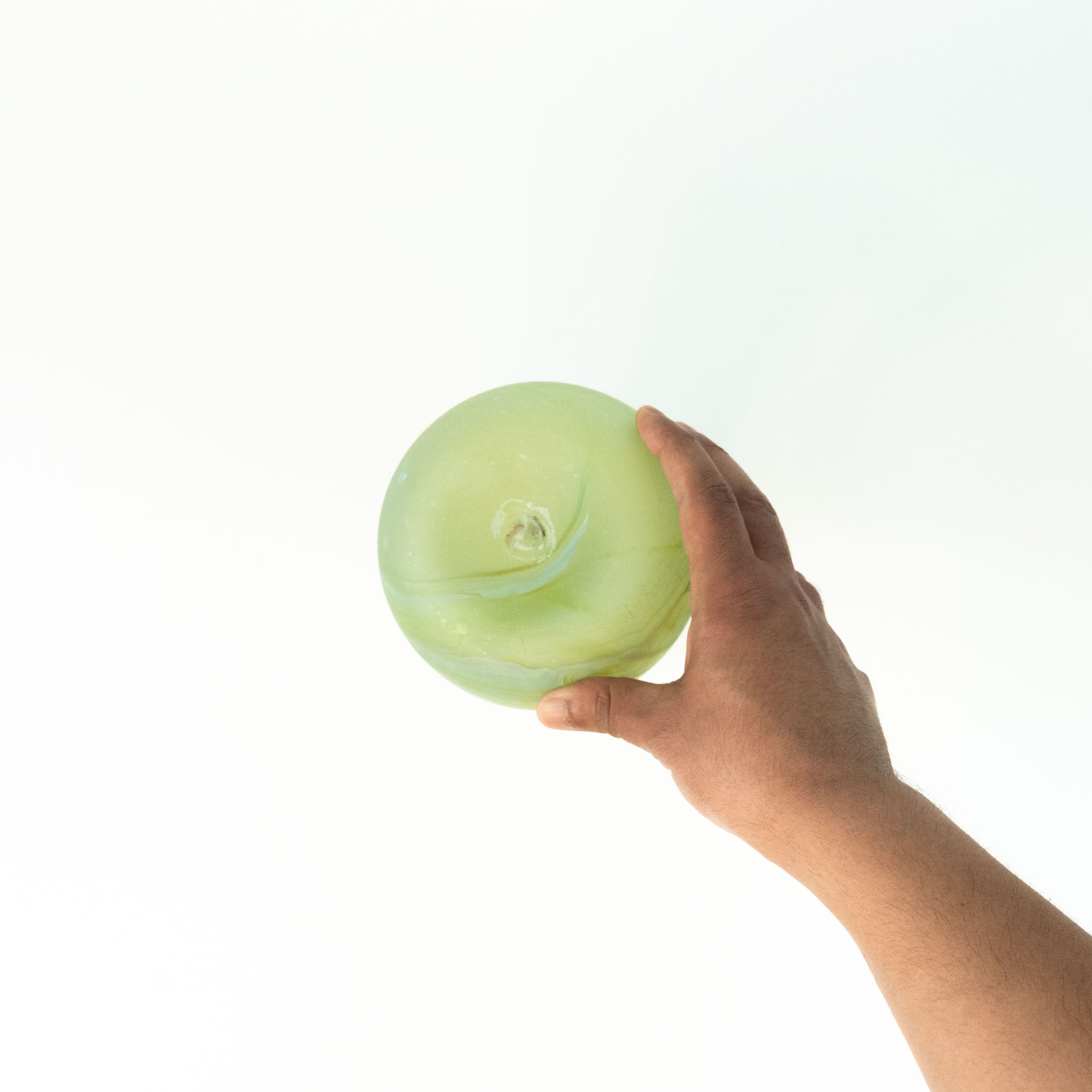 NEU Vase / Karaffe Trikolore Limette – Recyceltes Glas & Handgeblasen