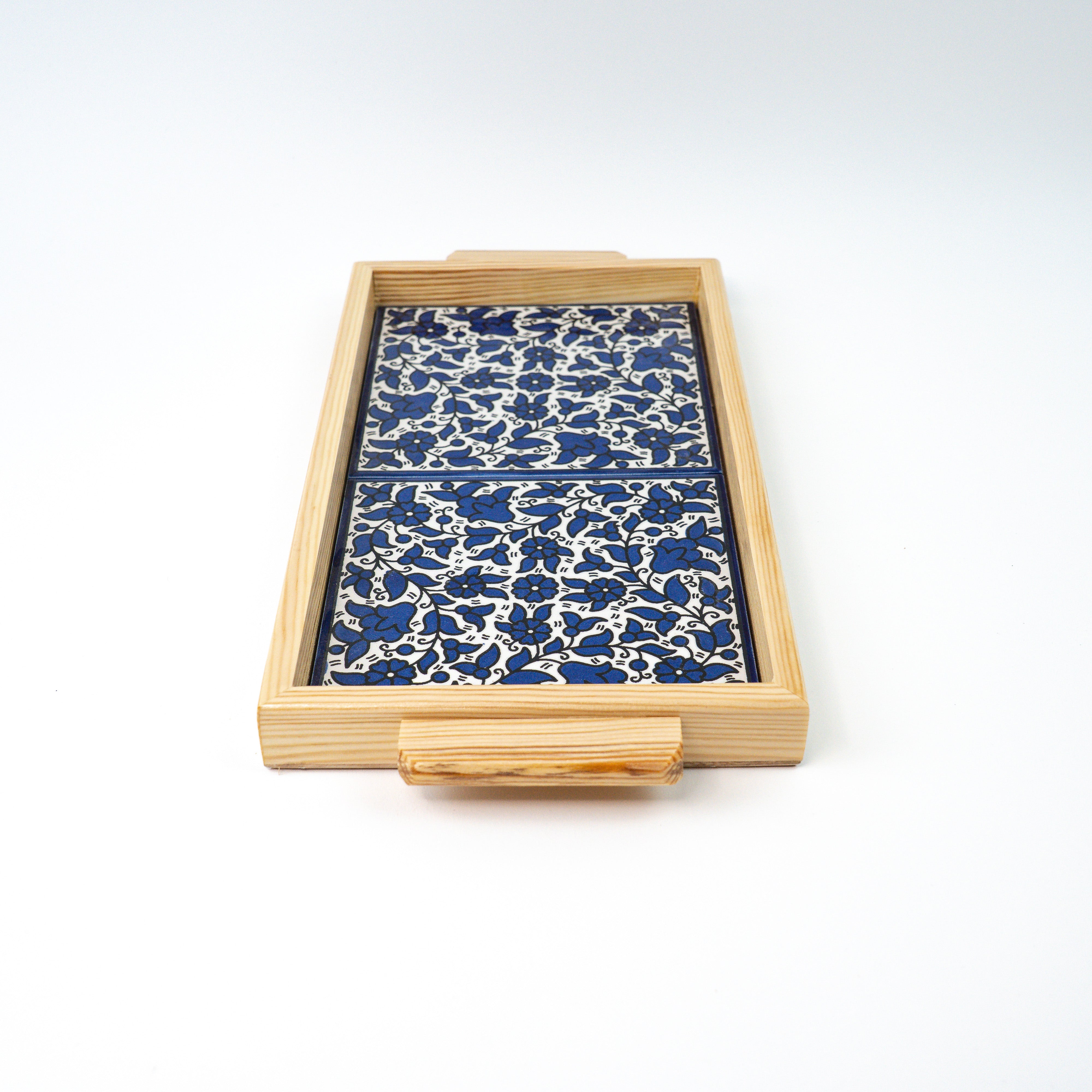 Servierplatte Alkhalil blau beige