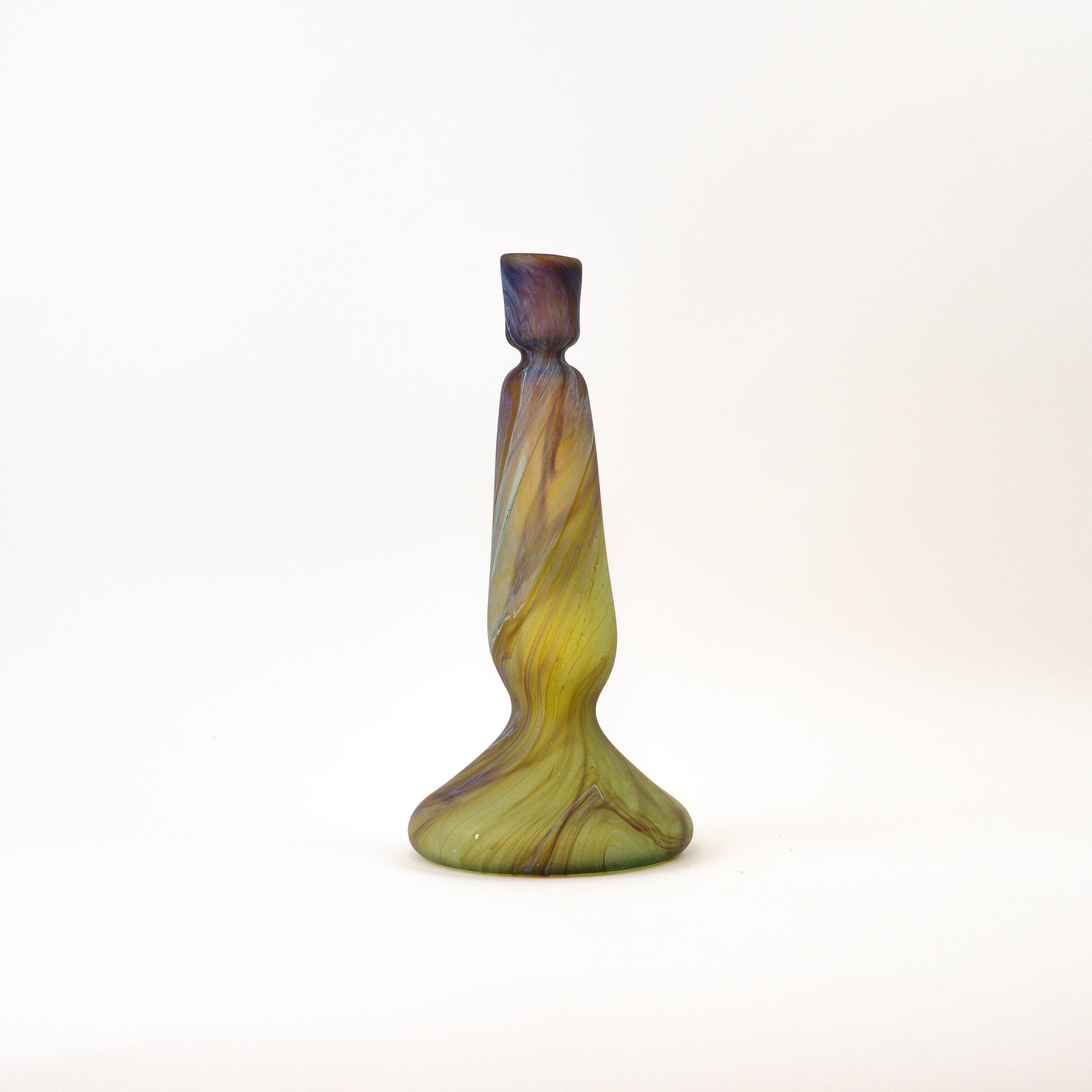 Hebron Kerzenständer Braun Grün – Recyceltes Glas & Handgeblasen