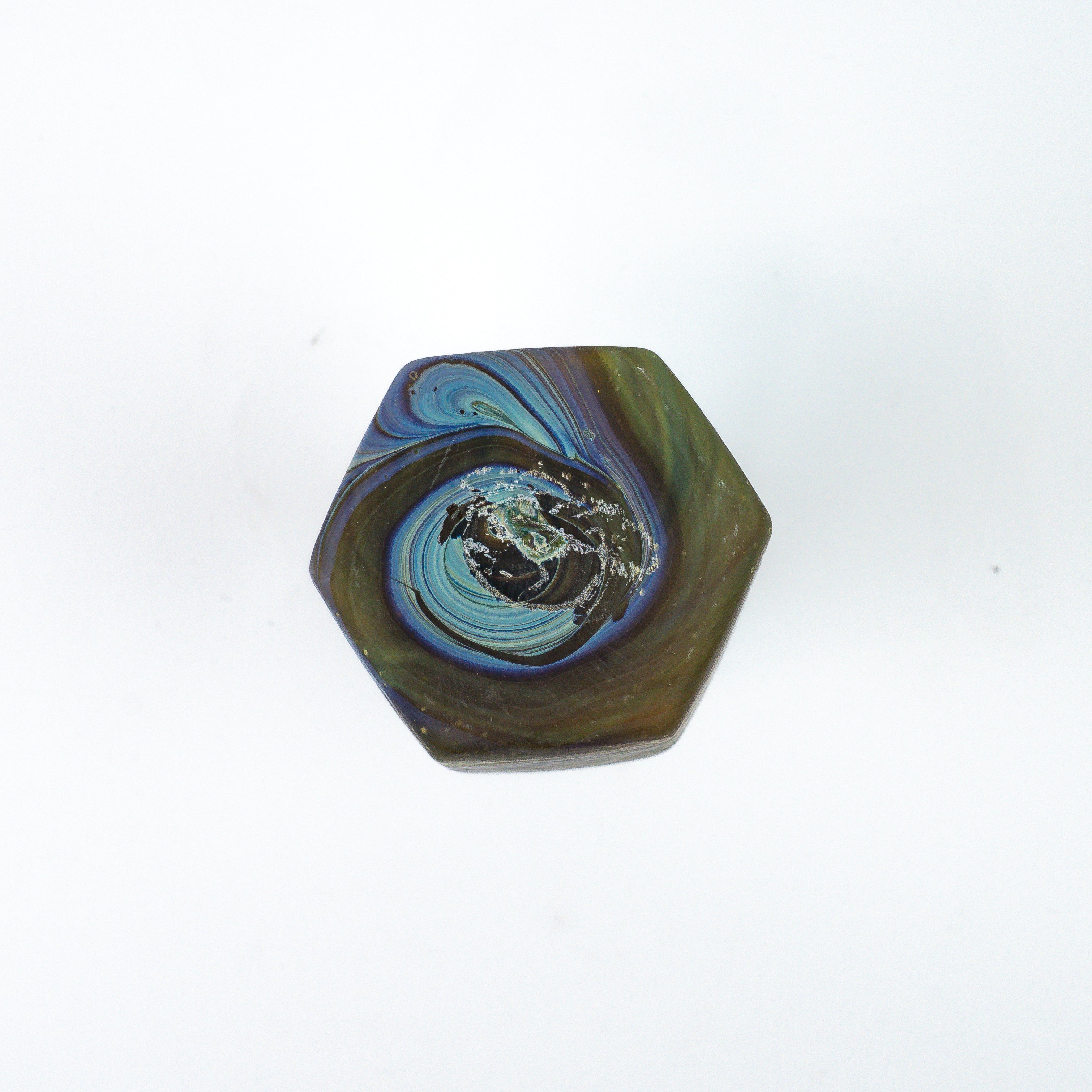 Hebron Mini- Karaffe / Vase braun Blau – Recyceltes Glas & Handgeblasen