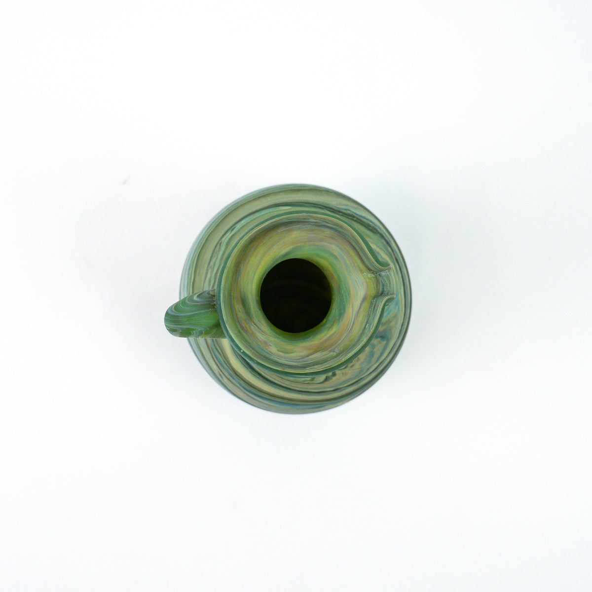 Hebron Mini- Karaffe / Vase Grün – Recyceltes Glas & Handgeblasen