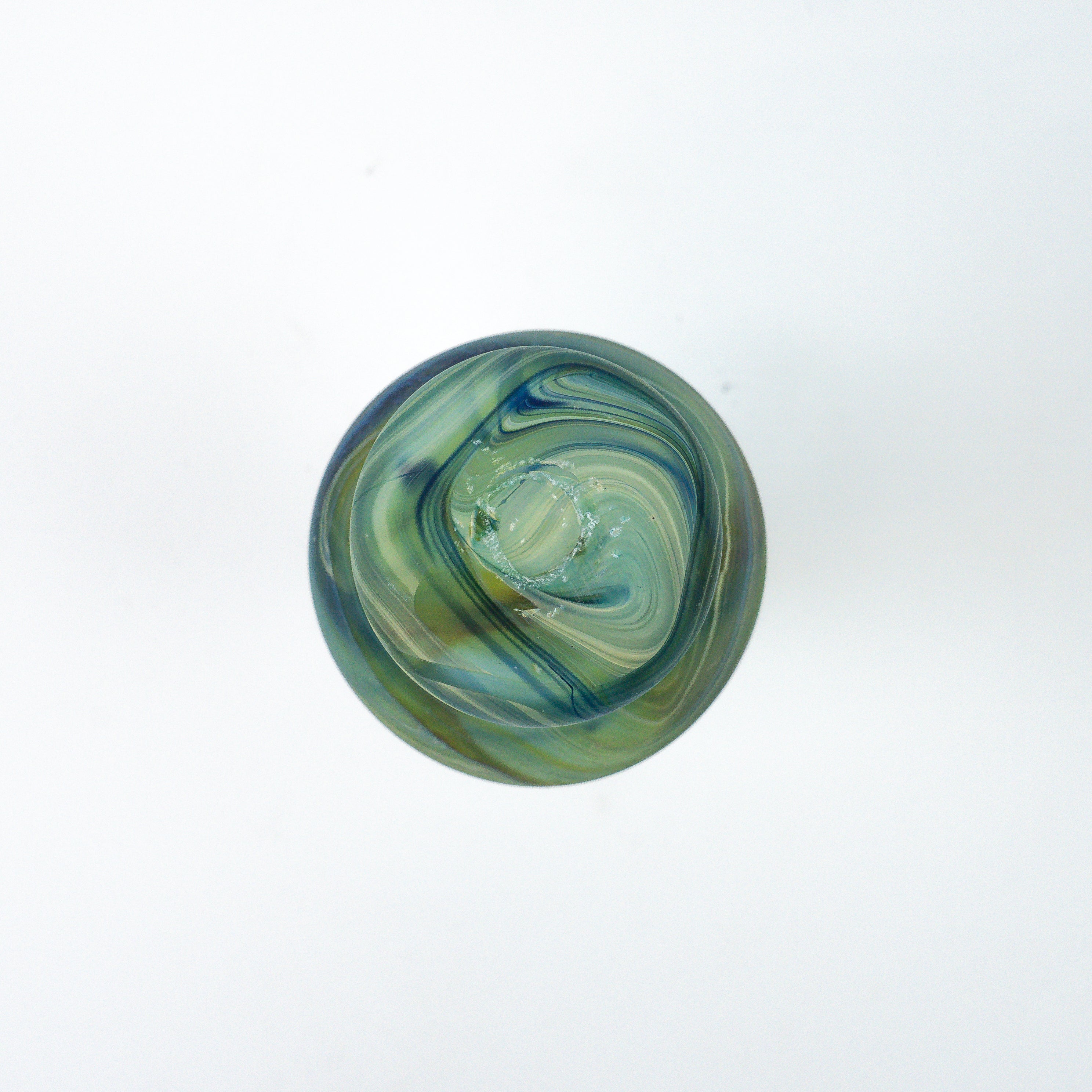 Hebron Mini- Karaffe / Vase Himmelblau – Recyceltes Glas & Handgeblasen