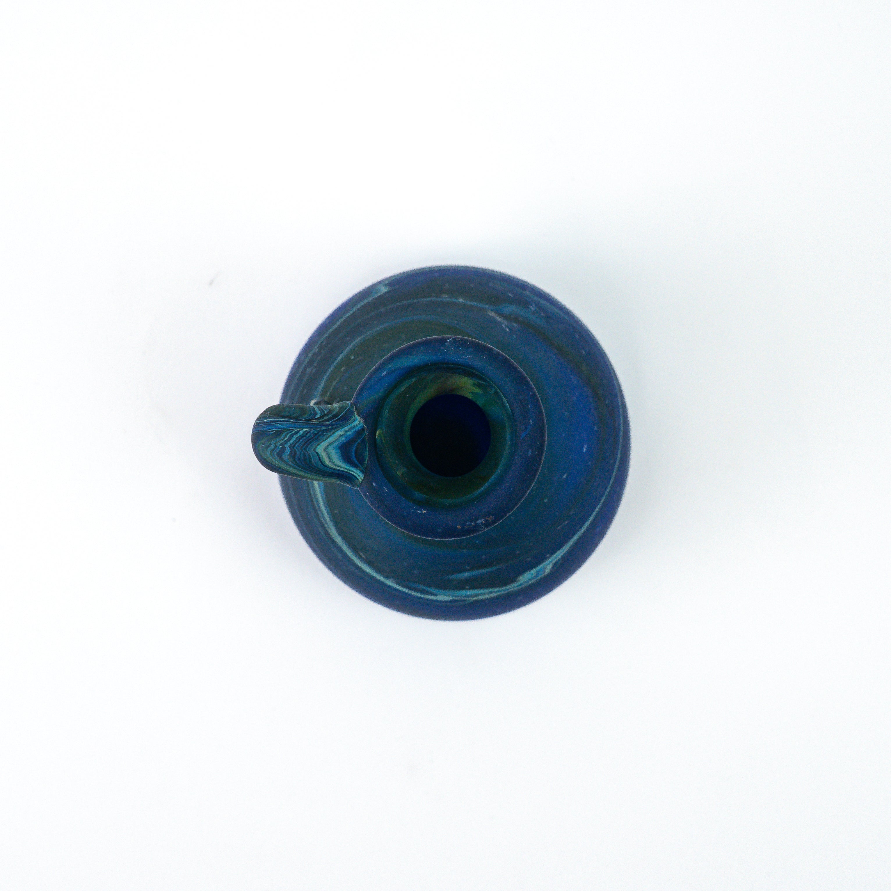 Hebron Mini- Karaffe / Vase Blau – Recyceltes Glas & Handgeblasen
