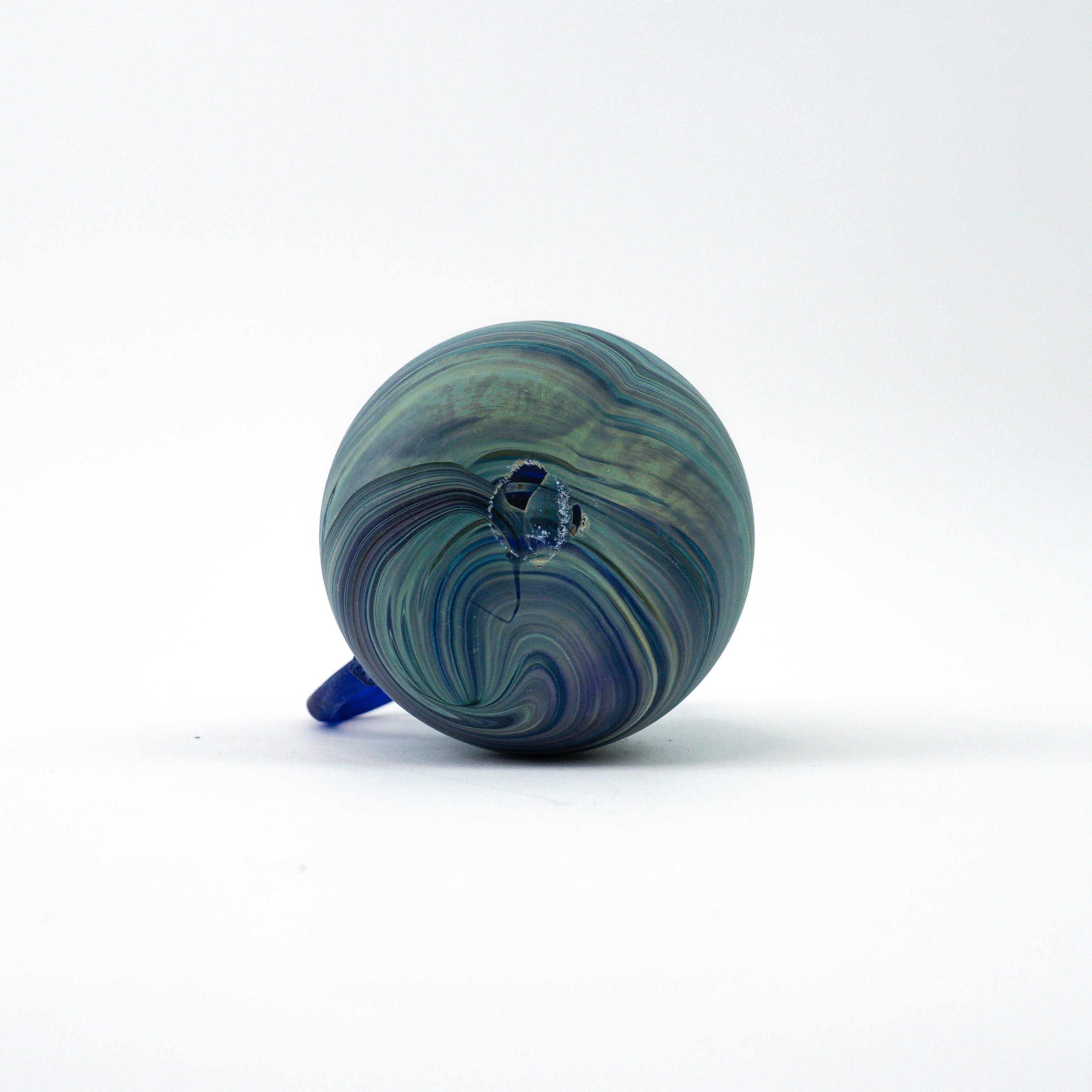 Hebron Mini- Karaffe / Vase Himmelblau – Recyceltes Glas & Handgeblasen